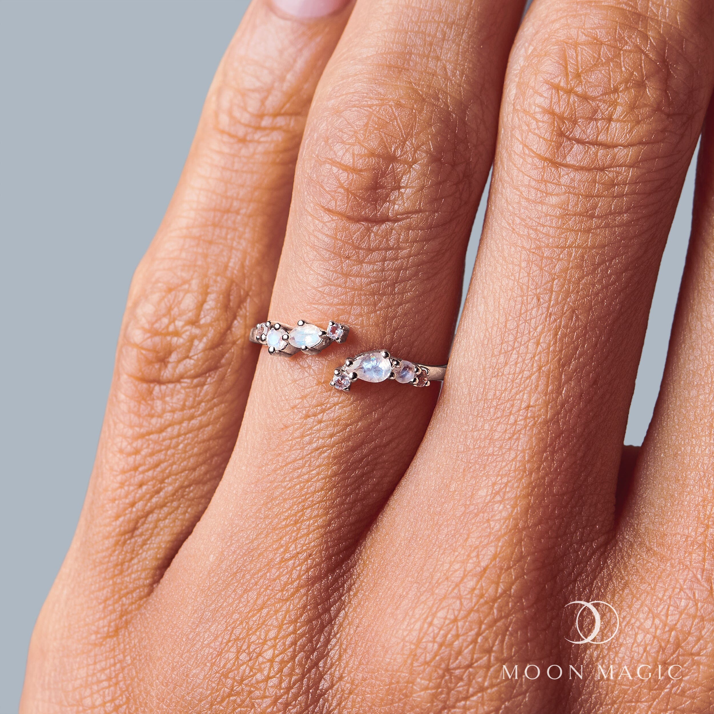 Adjustable Moonstone Ring Flourish - June Birthstone - Image 2