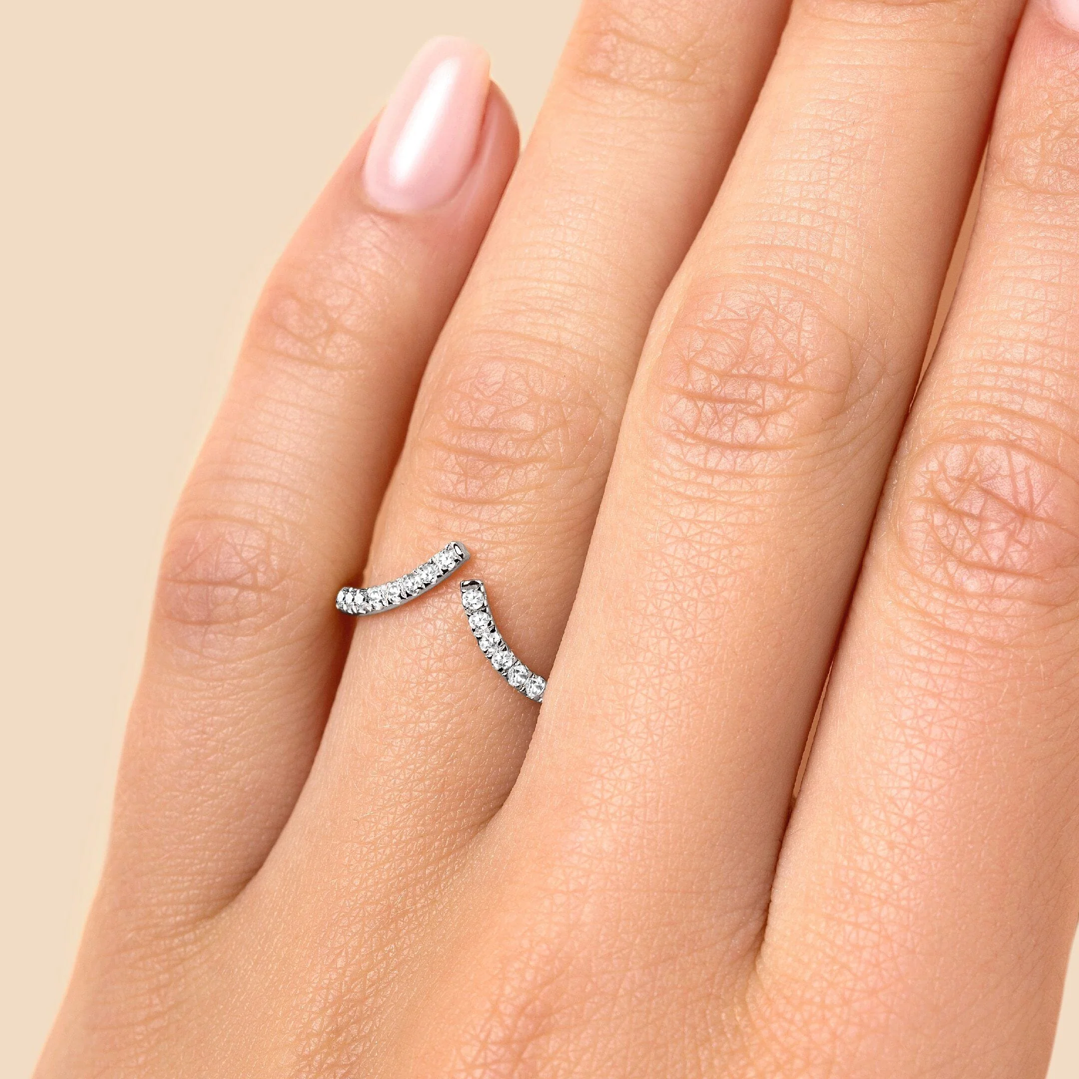 Adjustable White Zircon Ring - Infinite - Image 2