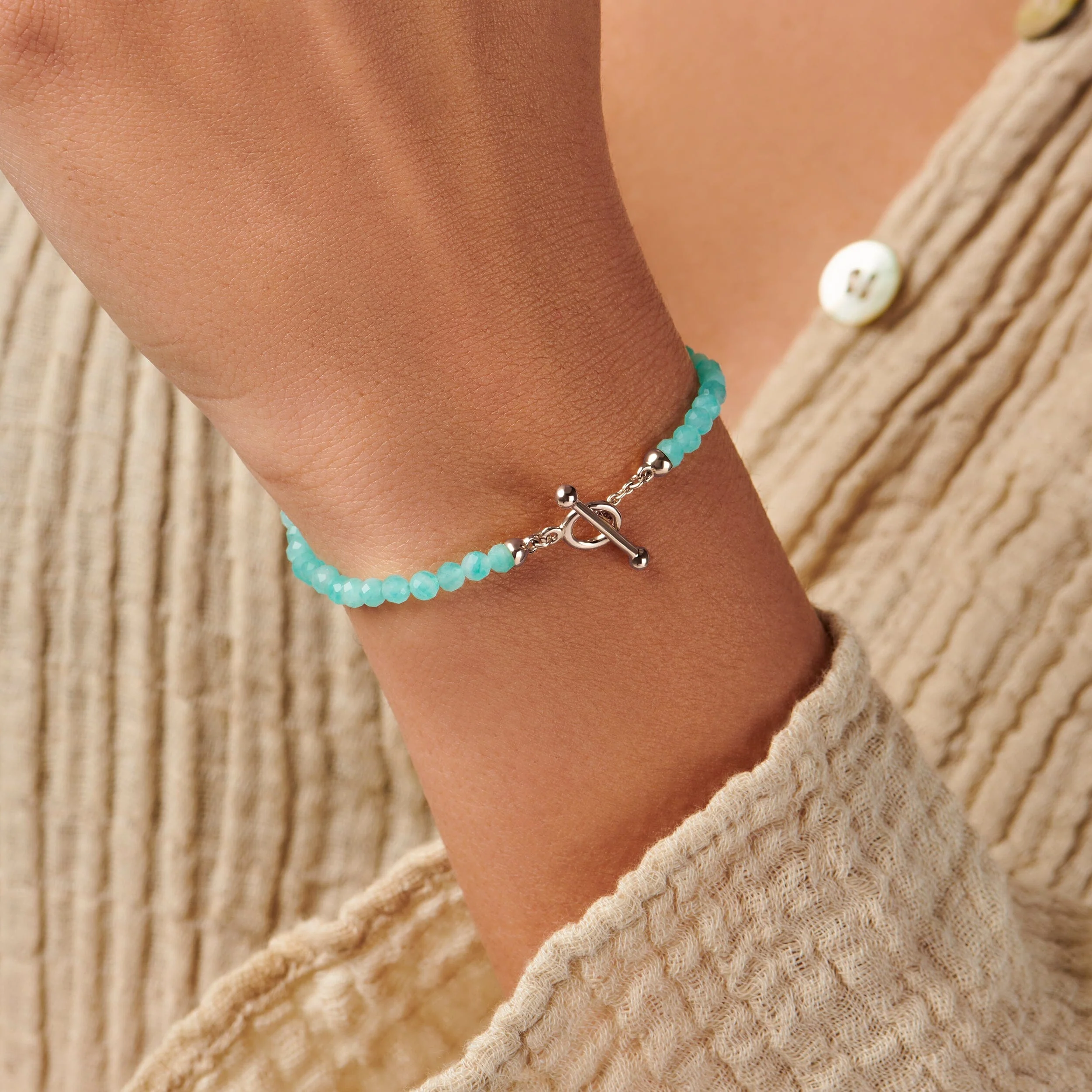 Amazonite T-Lock Beads Bracelet - Raise Your Vibrations - Image 2