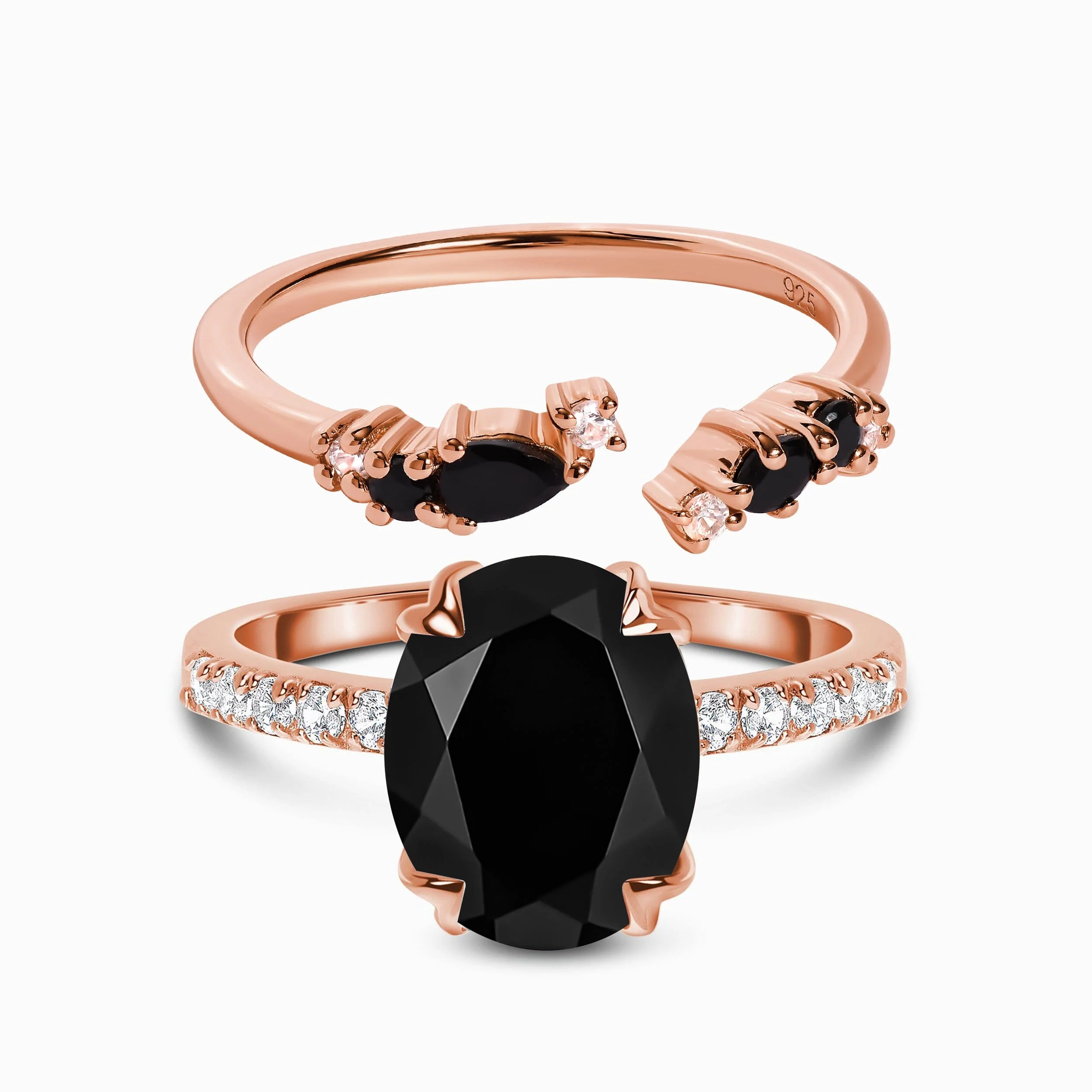 Black Obsidian Black Onyx Harlow & Flourish Rings - Image 4