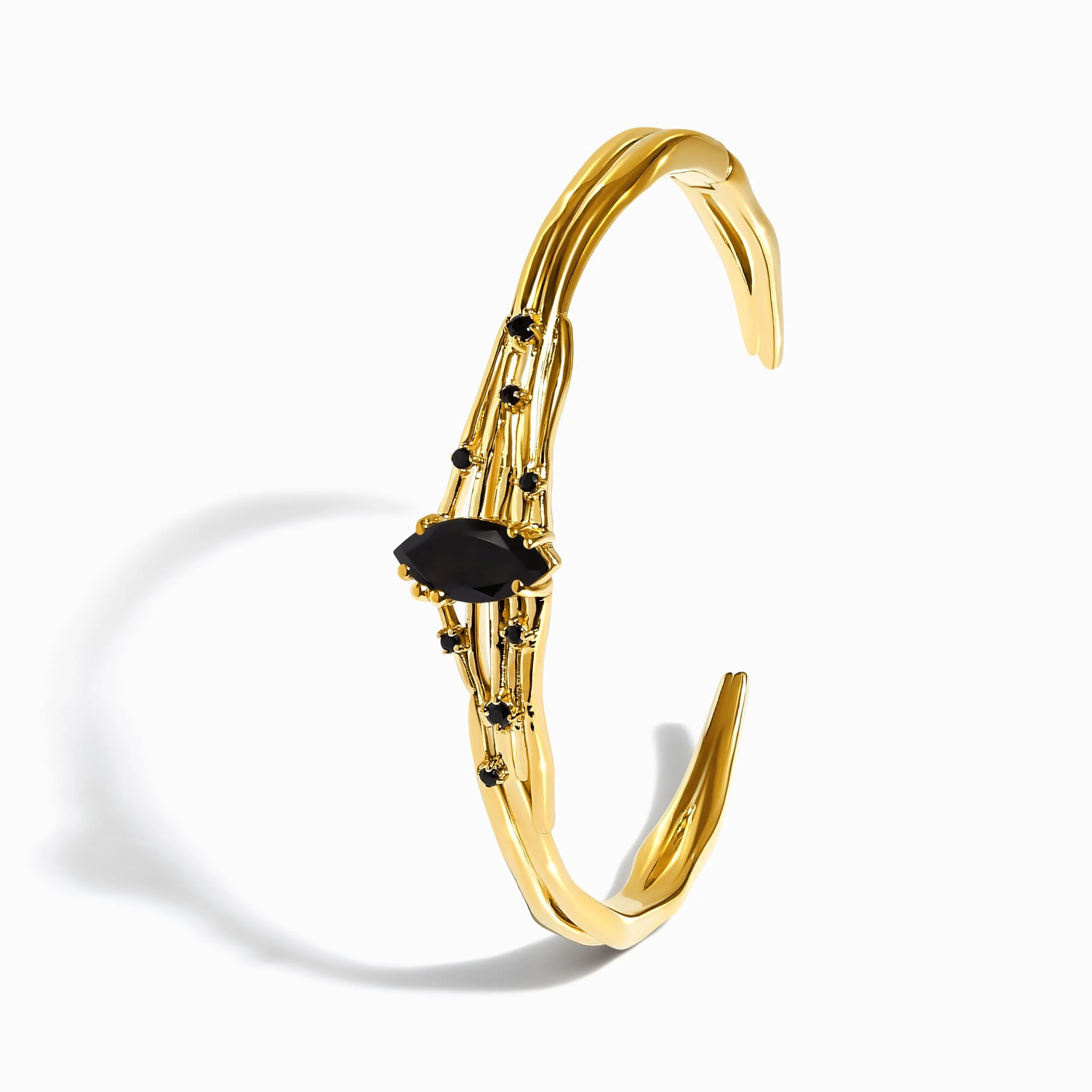 Black Obsidian Black Spinel Cuff - Radiance - Image 12