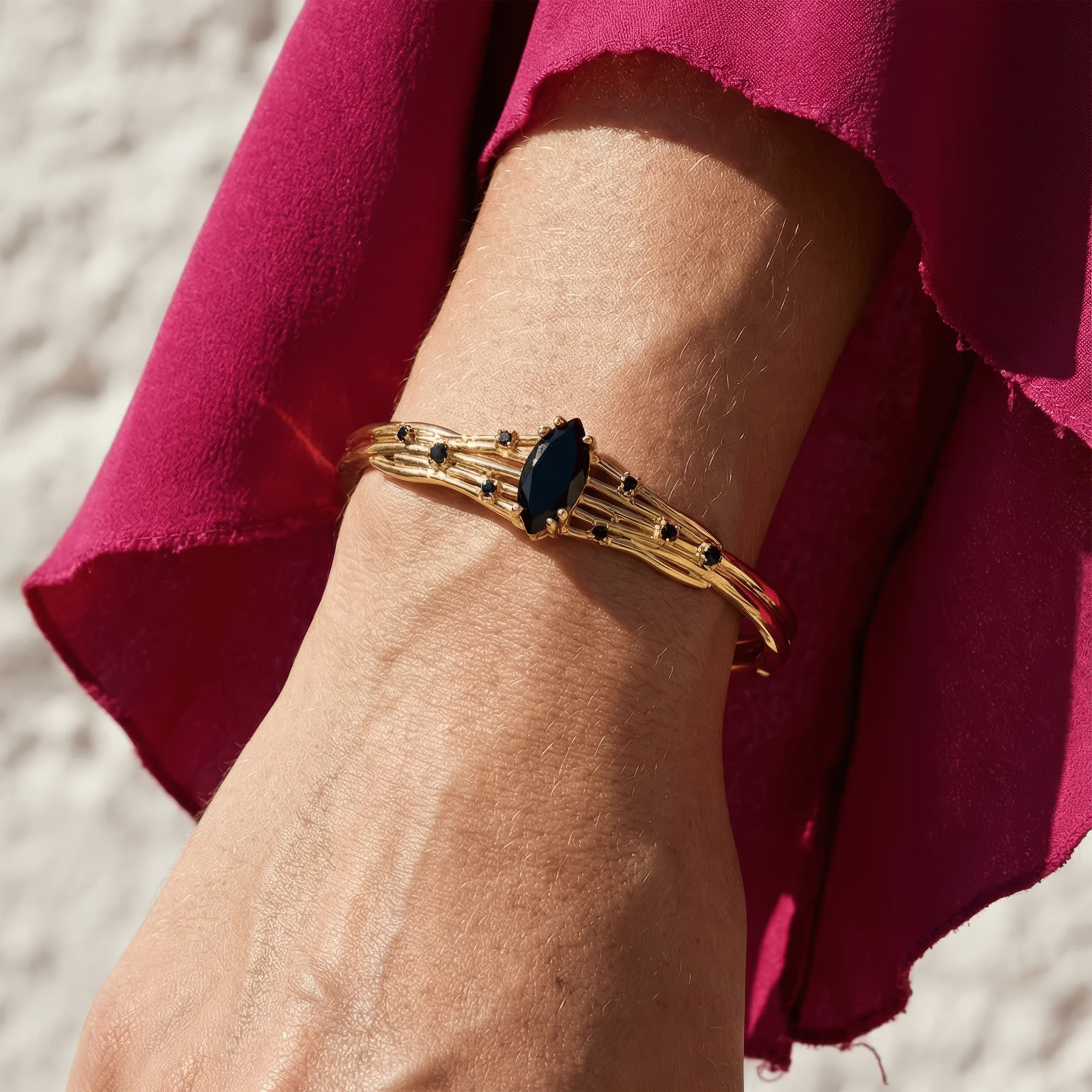Black Obsidian Black Spinel Cuff - Radiance - Image 2