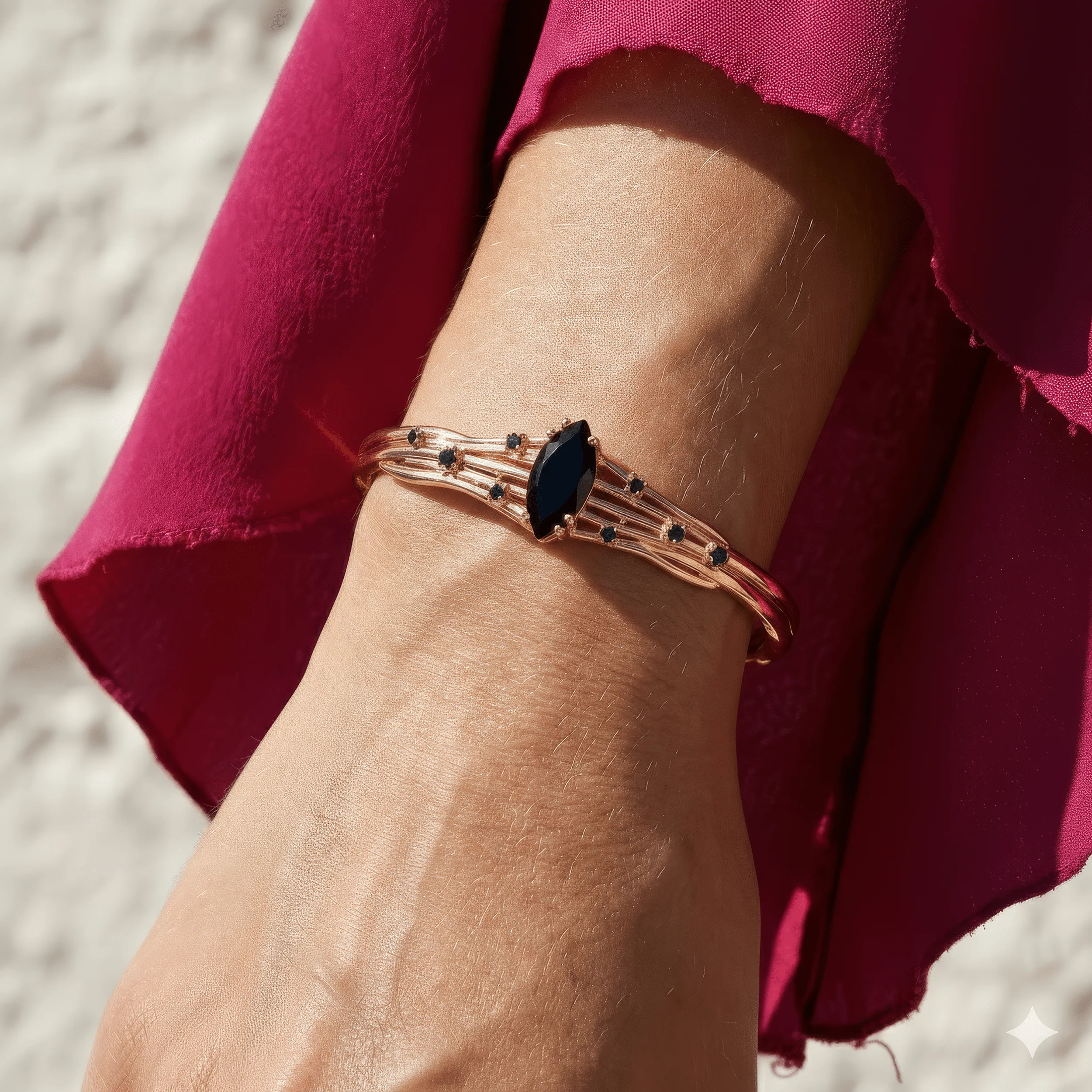 Black Obsidian Black Spinel Cuff - Radiance - Image 8