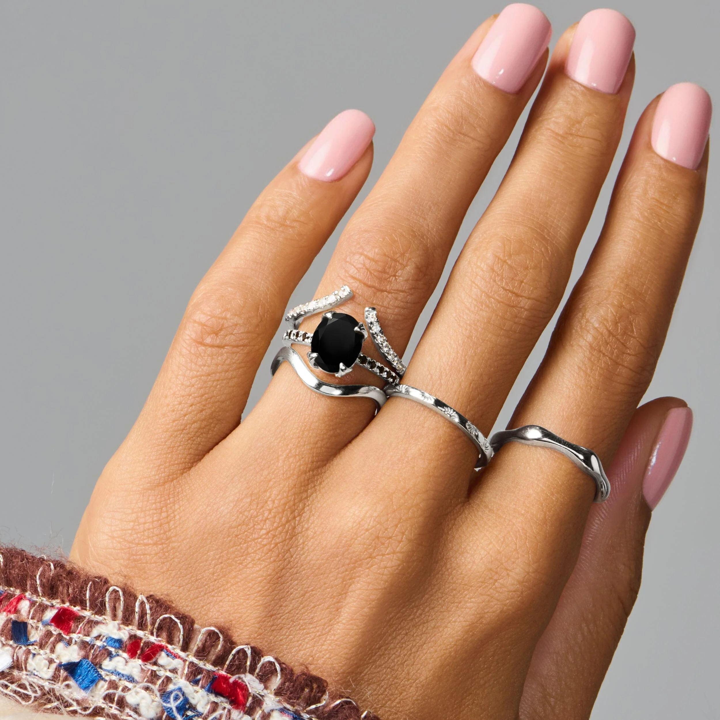 Black Obsidian Black Spinel Ring - Harlow - Image 10