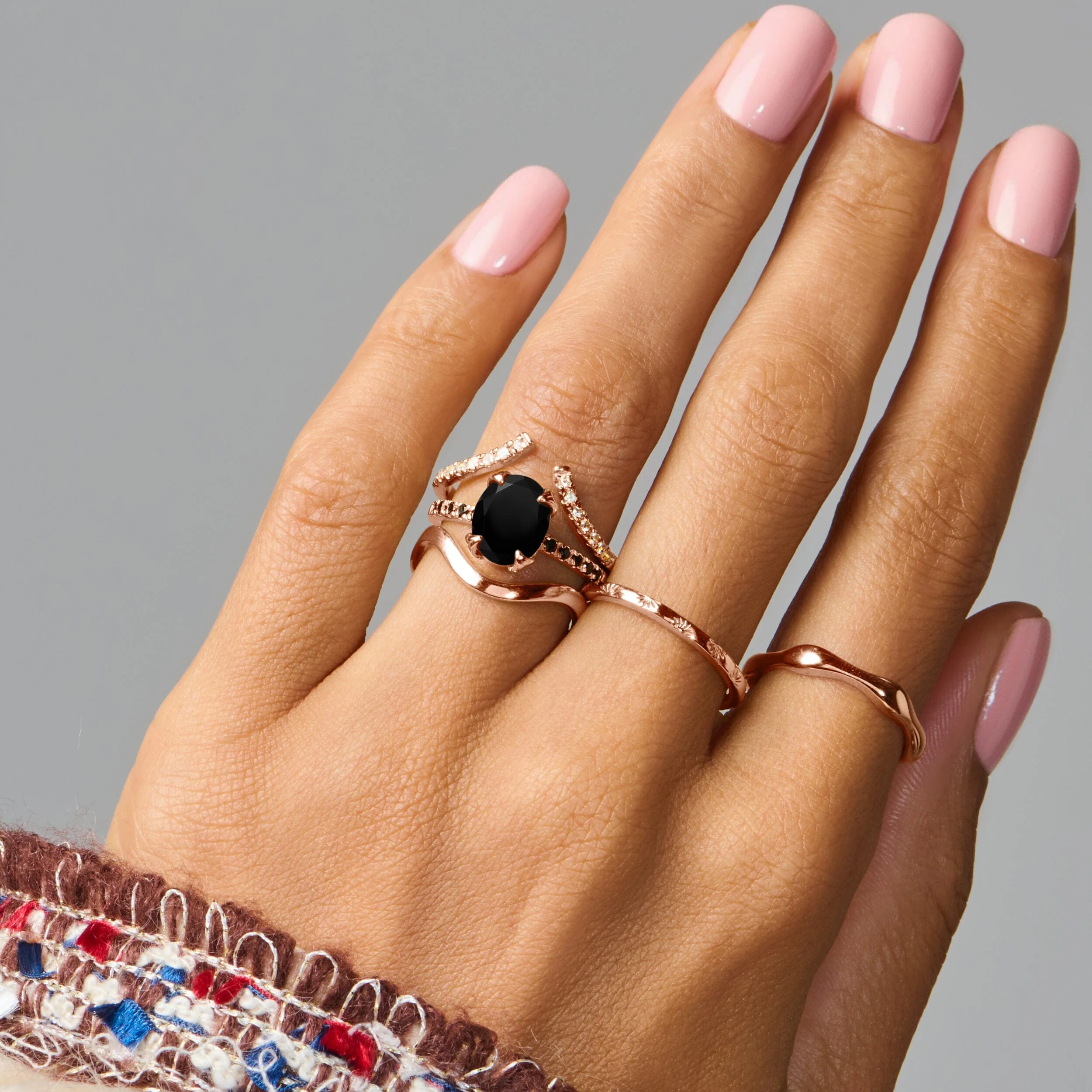 Black Obsidian Black Spinel Ring - Harlow - Image 14