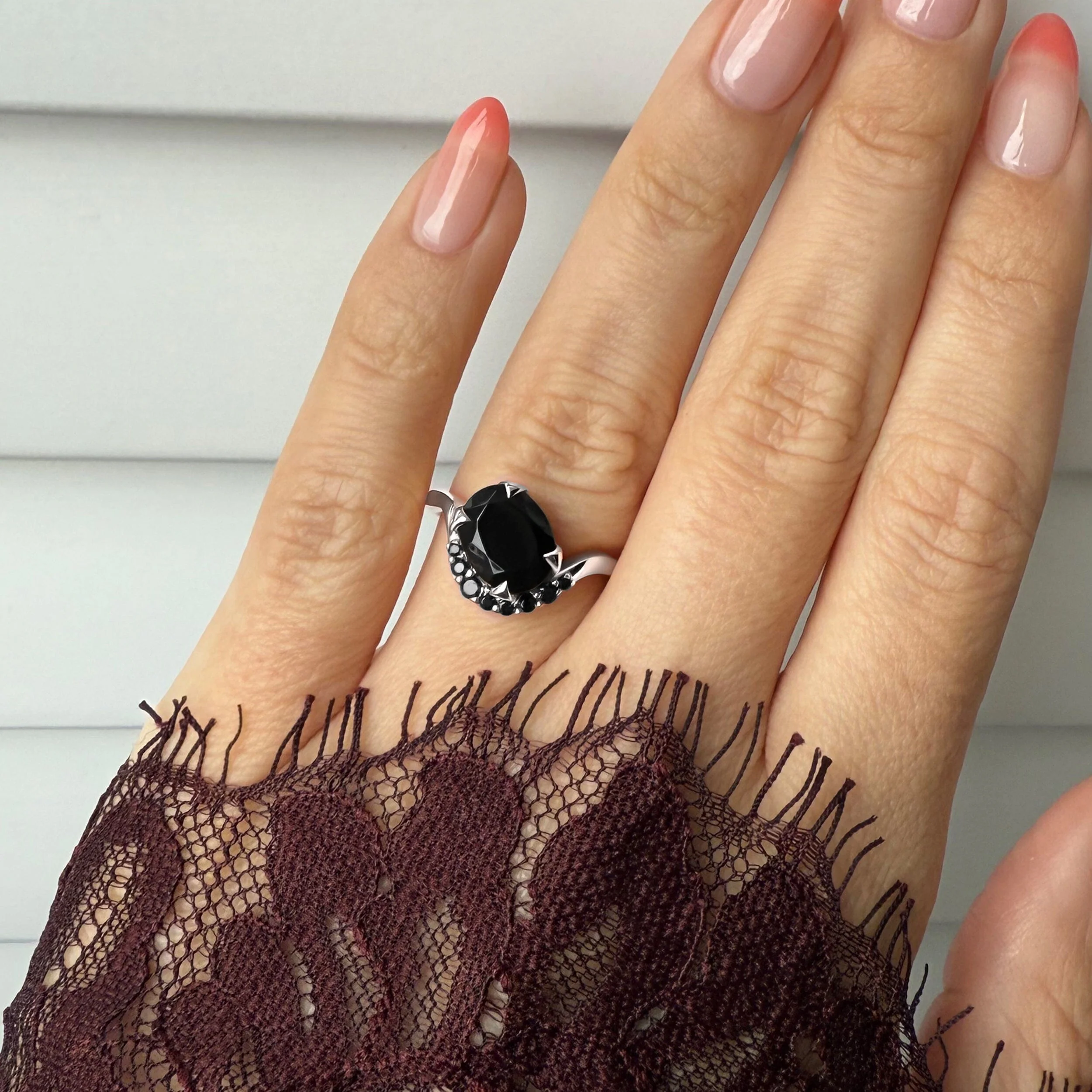Black Obsidian Black Spinel Ring - Arc of Promise - Image 2