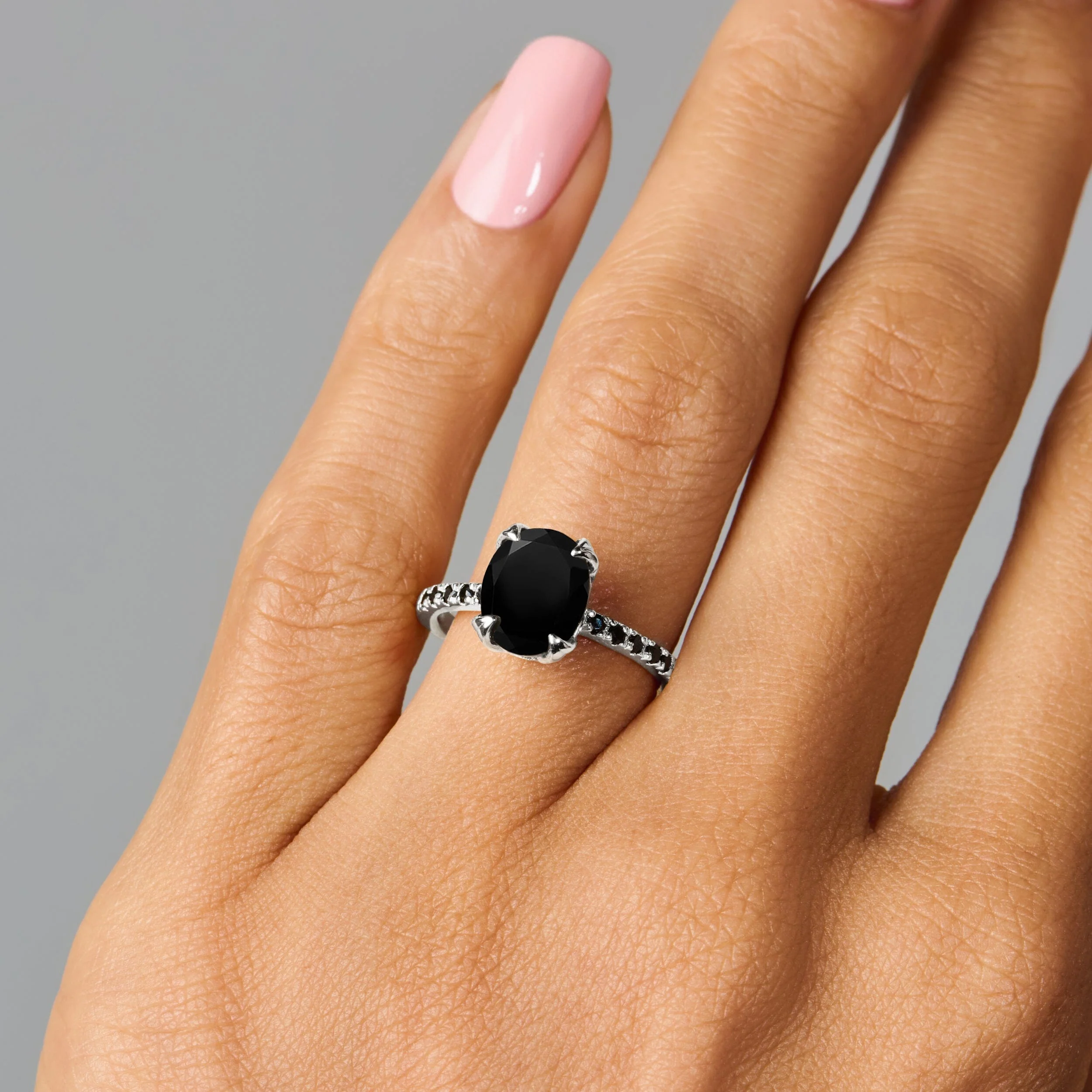 Black Obsidian Black Spinel Ring - Harlow - Image 2