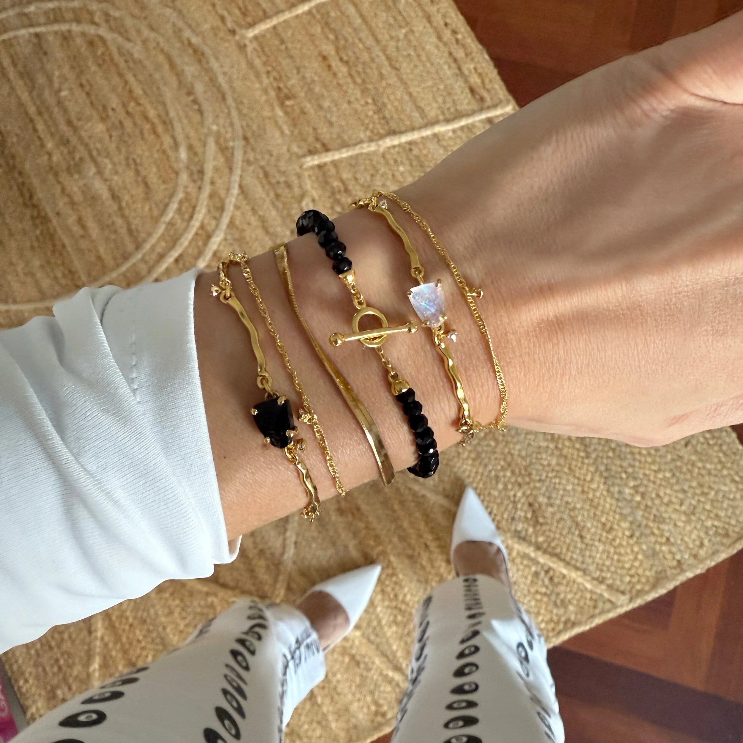 Black Obsidian Bracelet Stack - Grounded Goddess - Image 16