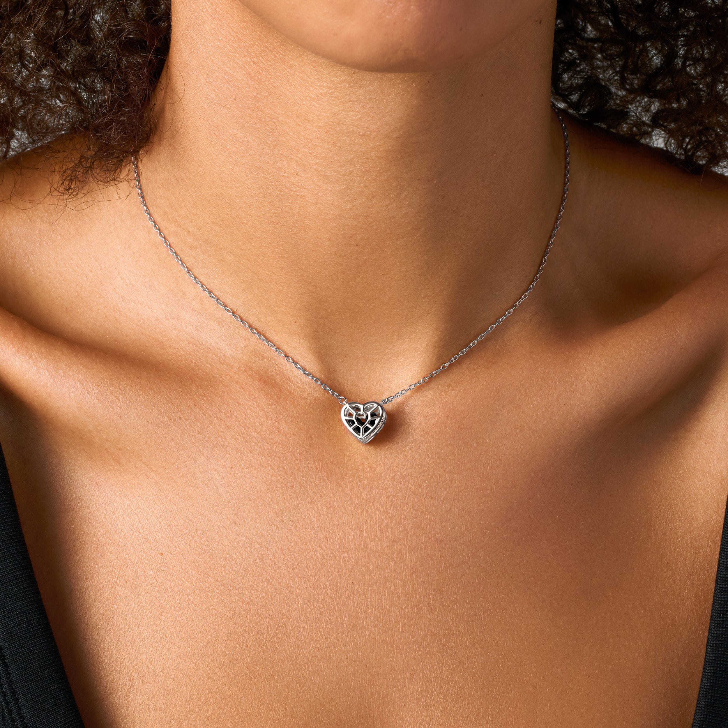 Black Obsidian Fidget Necklace - Heart in Motion - Image 2