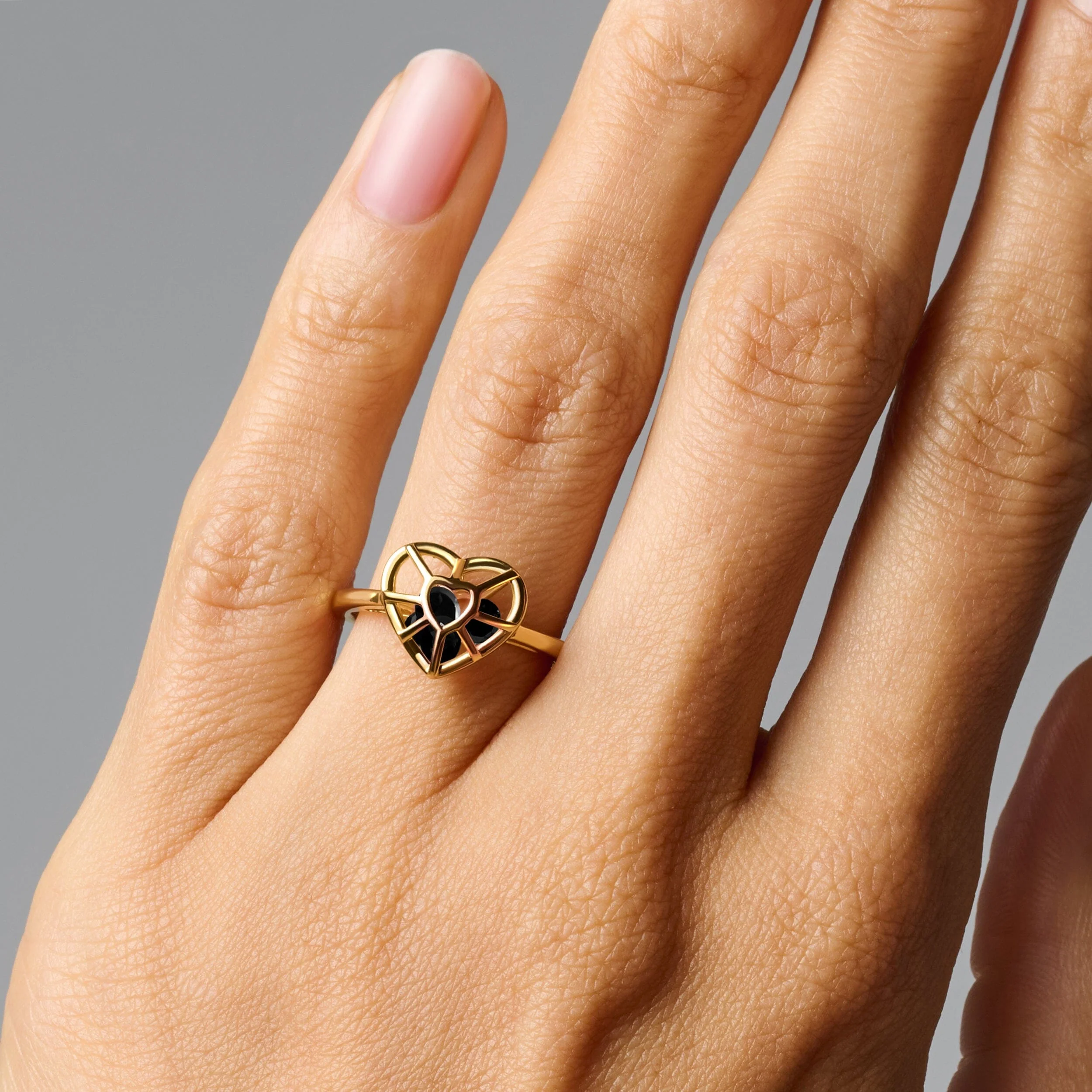 Black Obsidian Fidget Ring - Heart in Motion - Image 6