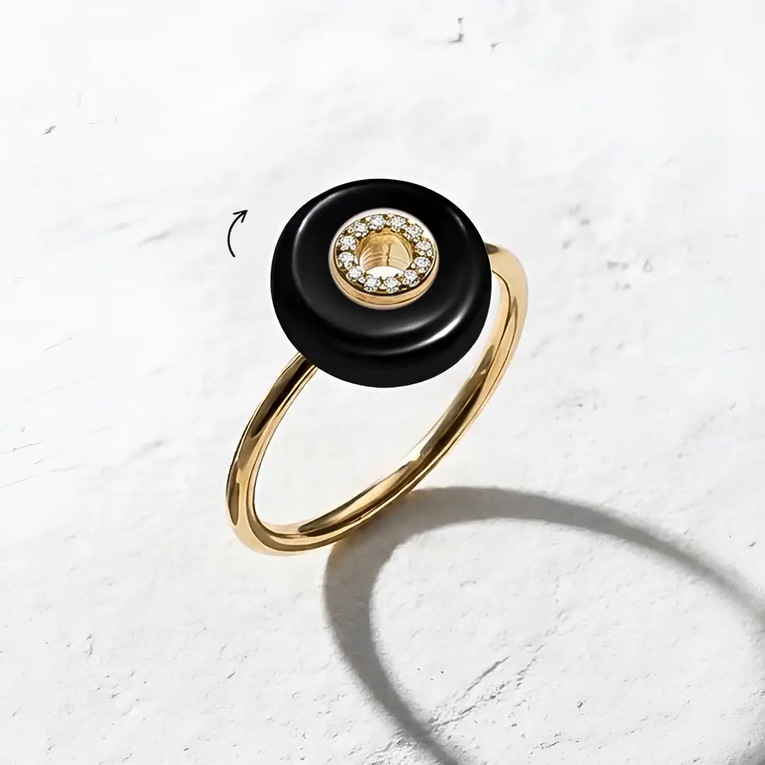 Black Obsidian Fidget Ring - Liora - Image 8