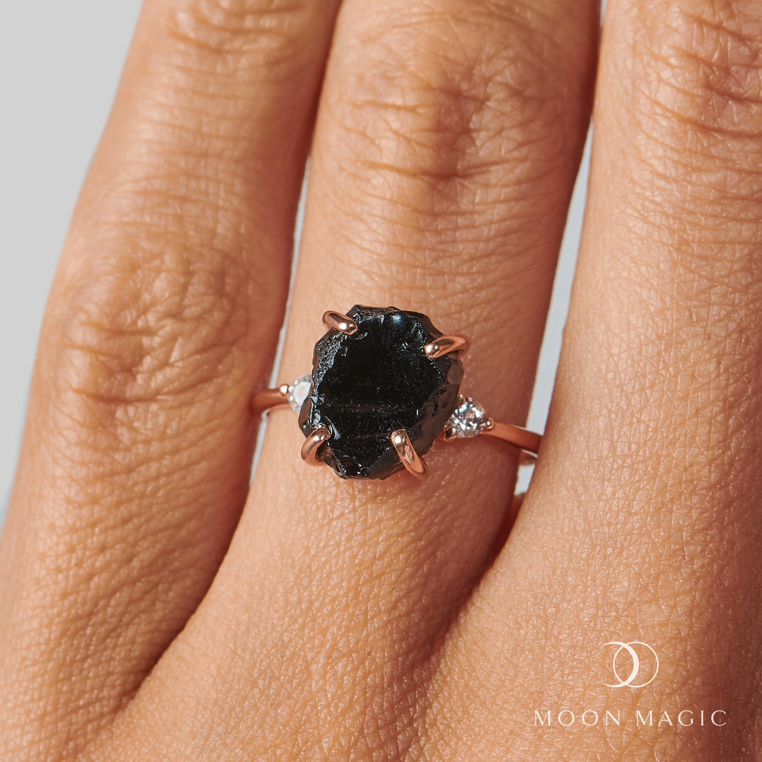 Black Obsidian Lab Diamond Ring - Raw Allure - Image 2