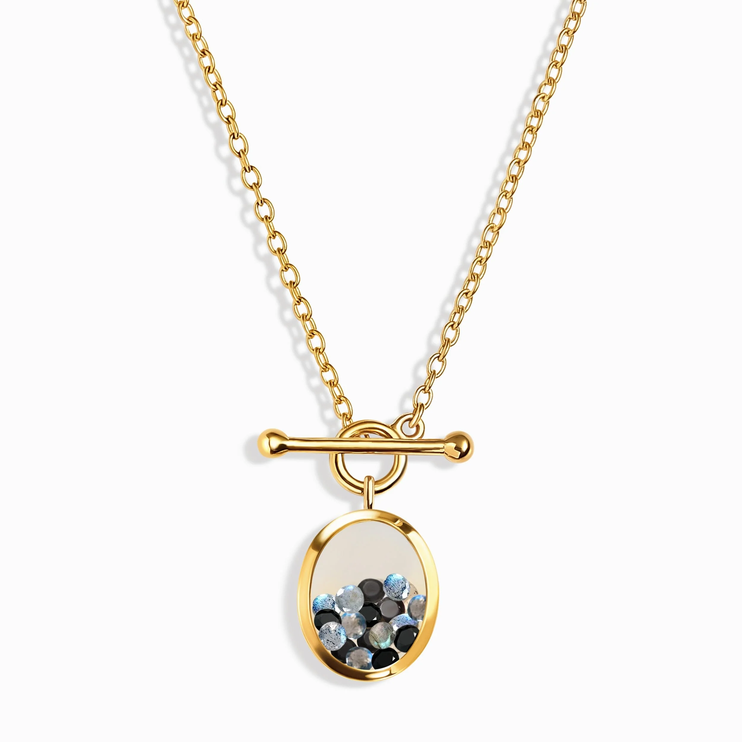 Black Obsidian Labradorite T-Lock Necklace - Halo of Calm - Image 5