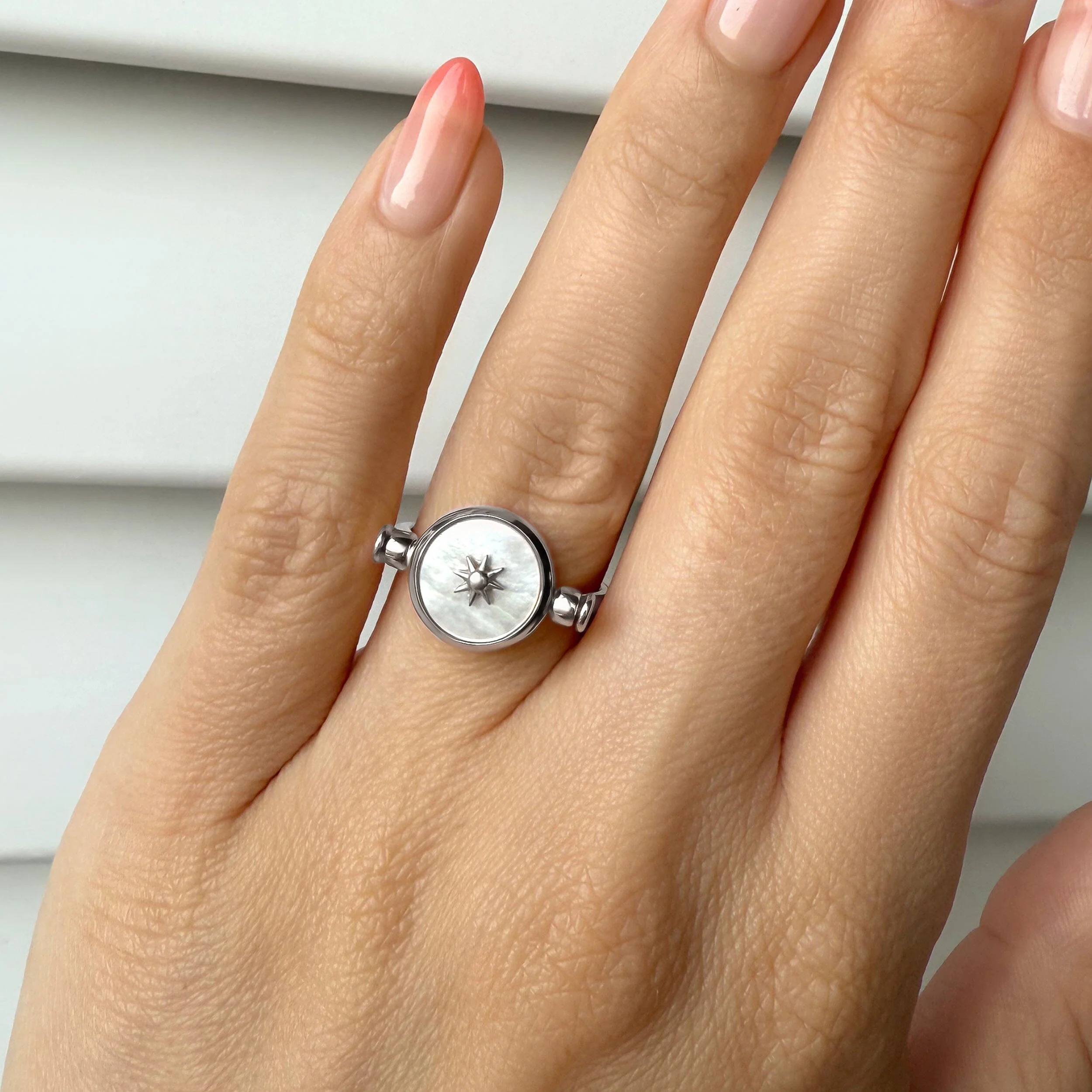 Black Obsidian Pearl Ring - Night & Day - Image 4