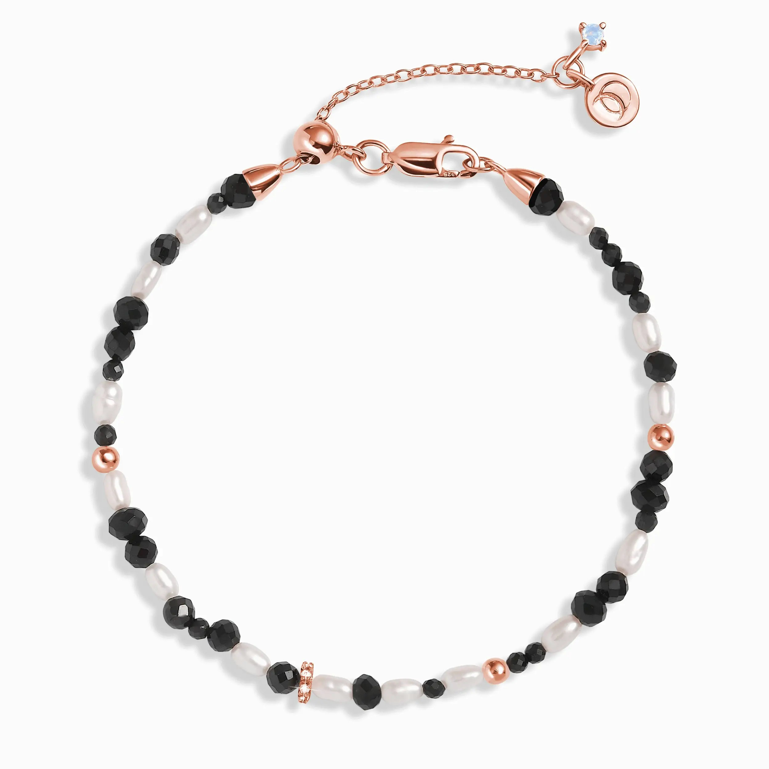 Black Obsidian Rice Pearl Beads Bracelet - Power Flow - Image 3