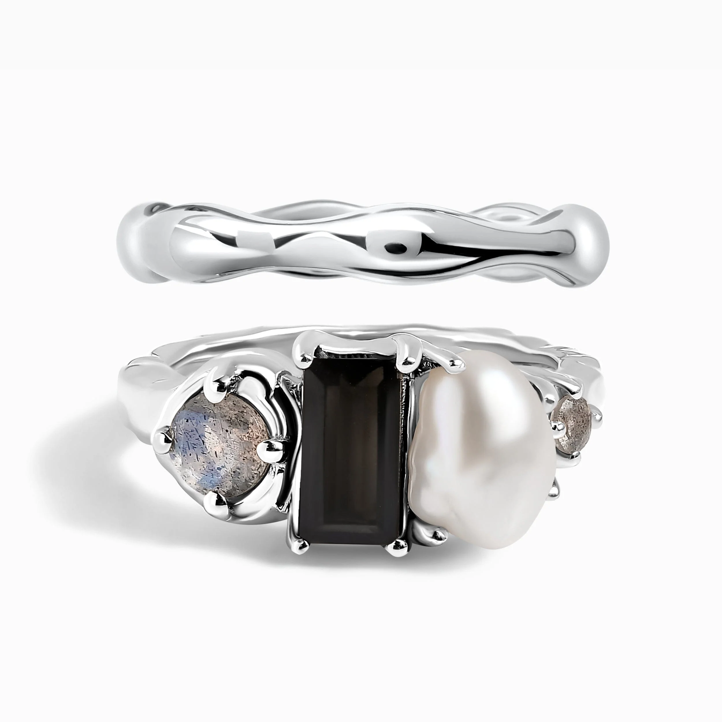 Black Obsidian Treasure & Magma Band Set