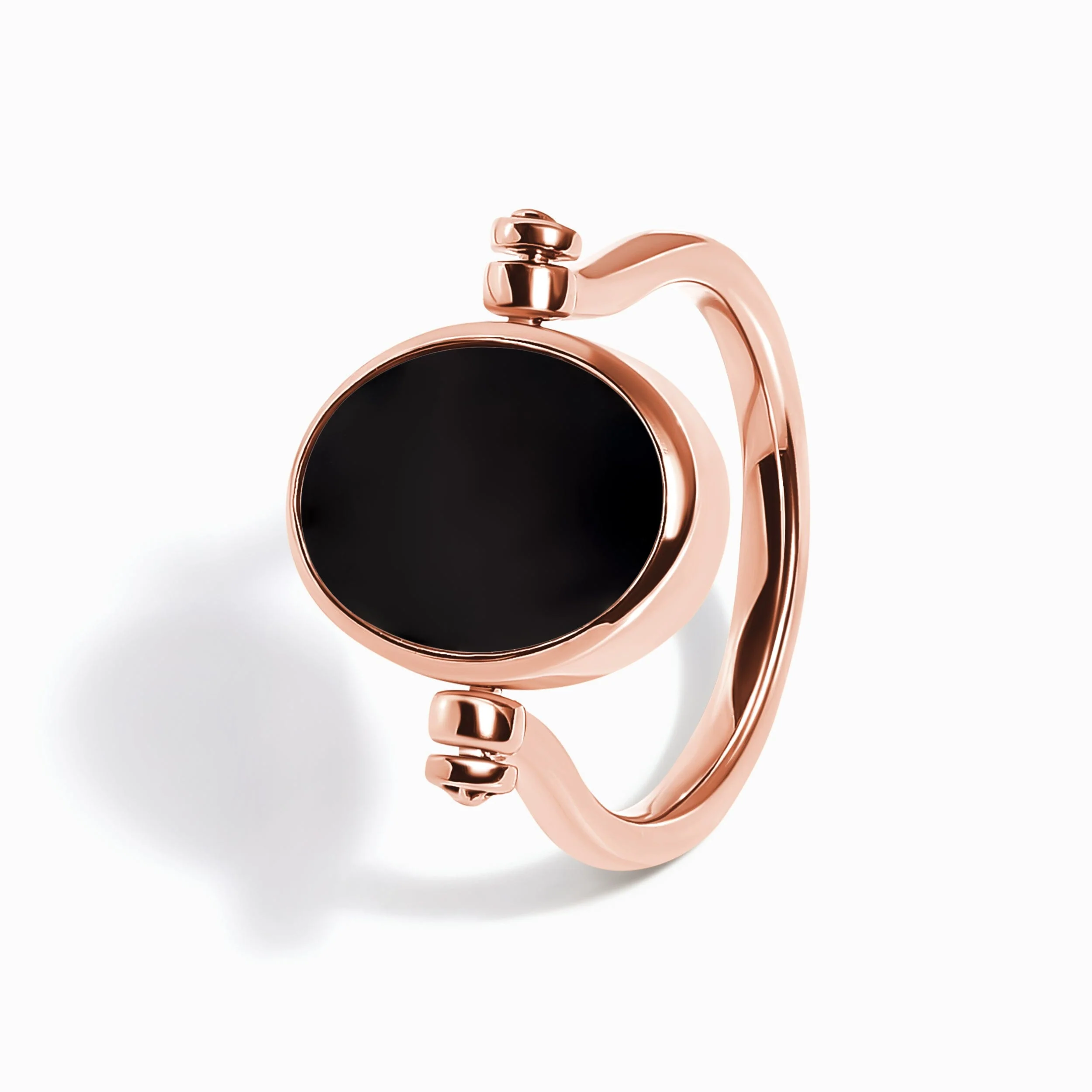 Black Onyx Malachite Fidget Ring - Spinning Enfolded - Image 21