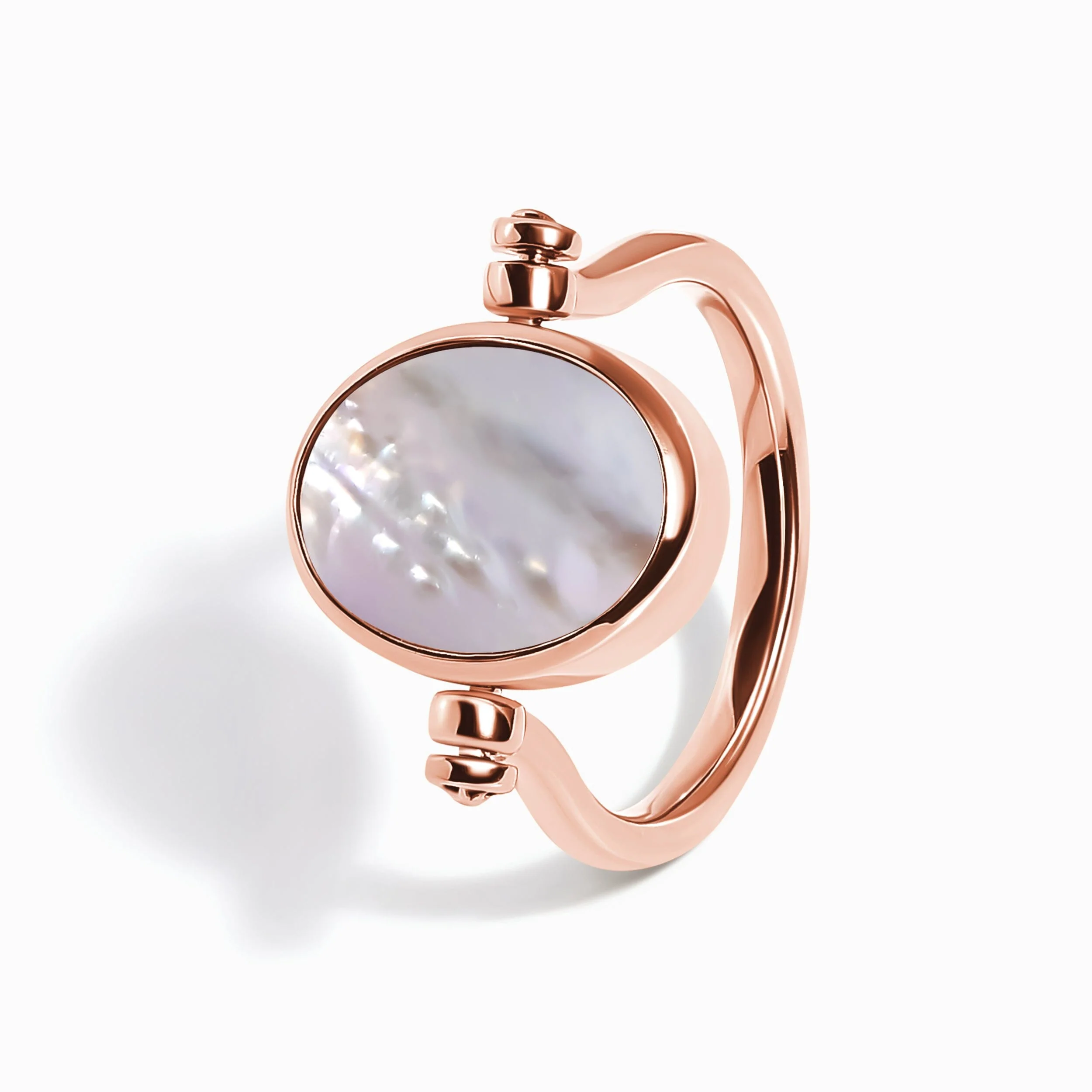 Black Onyx Mother of Pearl Fidget Ring - Spinning Enfolded - Image 22