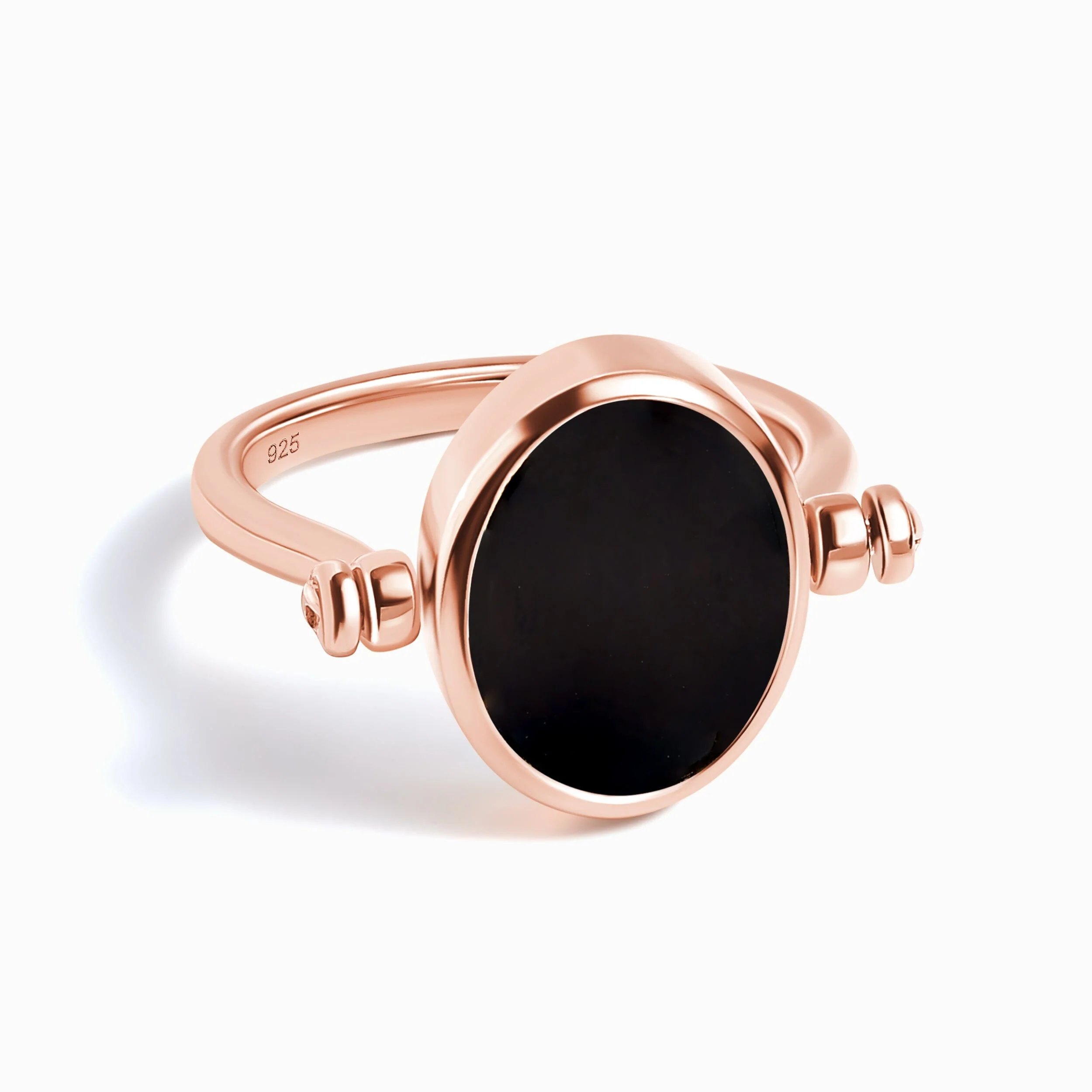 Black Onyx Malachite Fidget Ring - Spinning Enfolded - Image 33