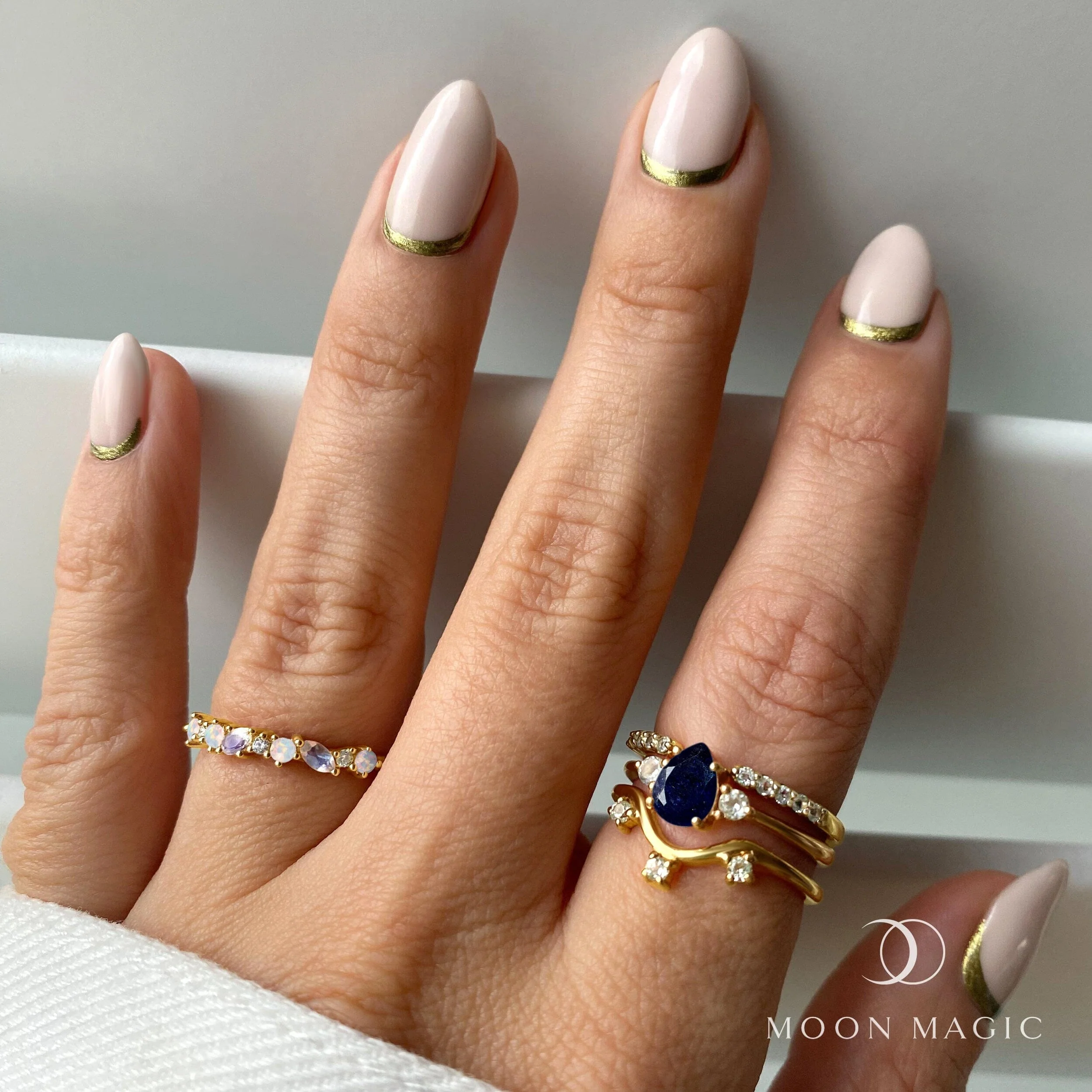 Blue Sapphire Lania Ring & Twinkling Band - Image 10