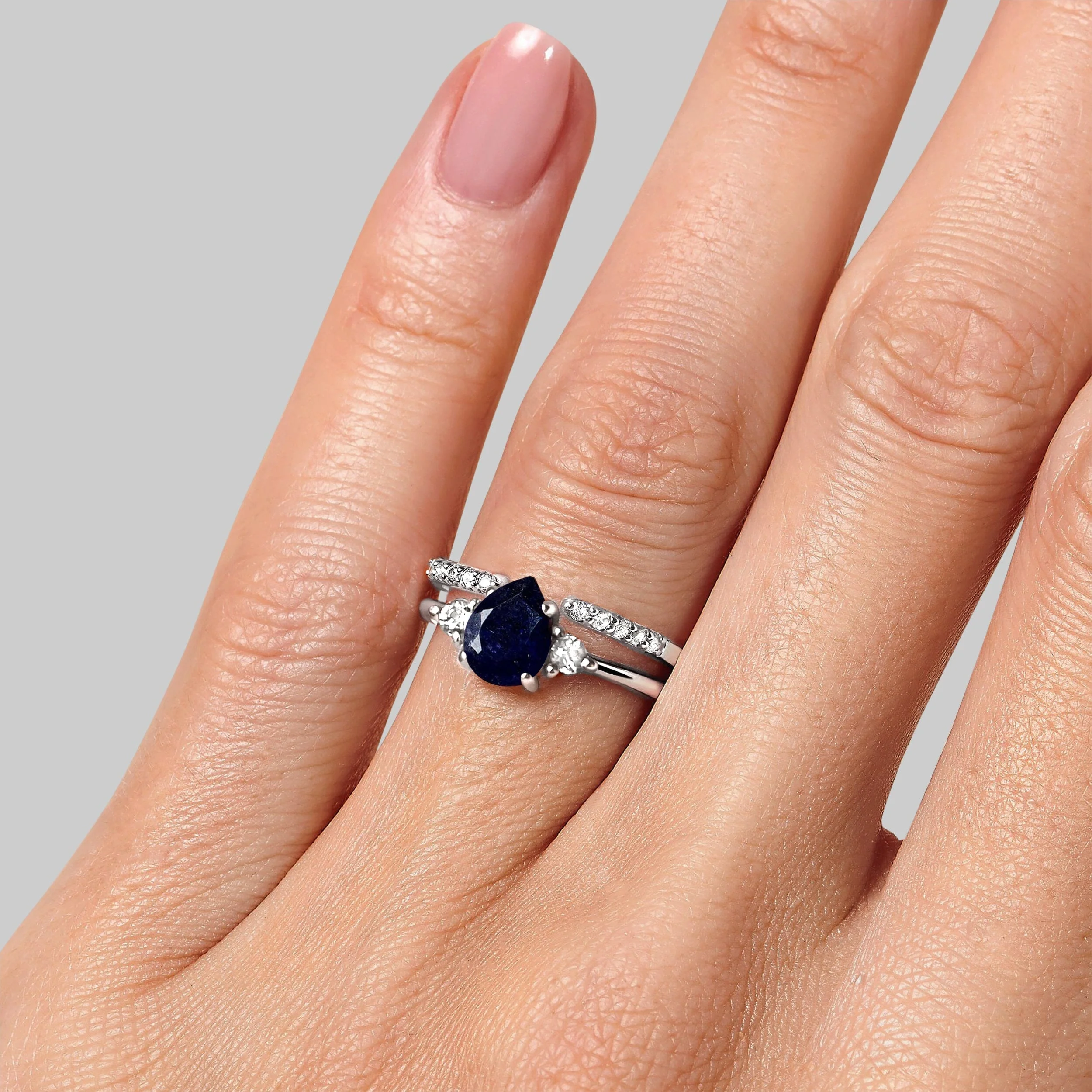 Blue Sapphire Lania Ring & Twinkling Band - Image 2