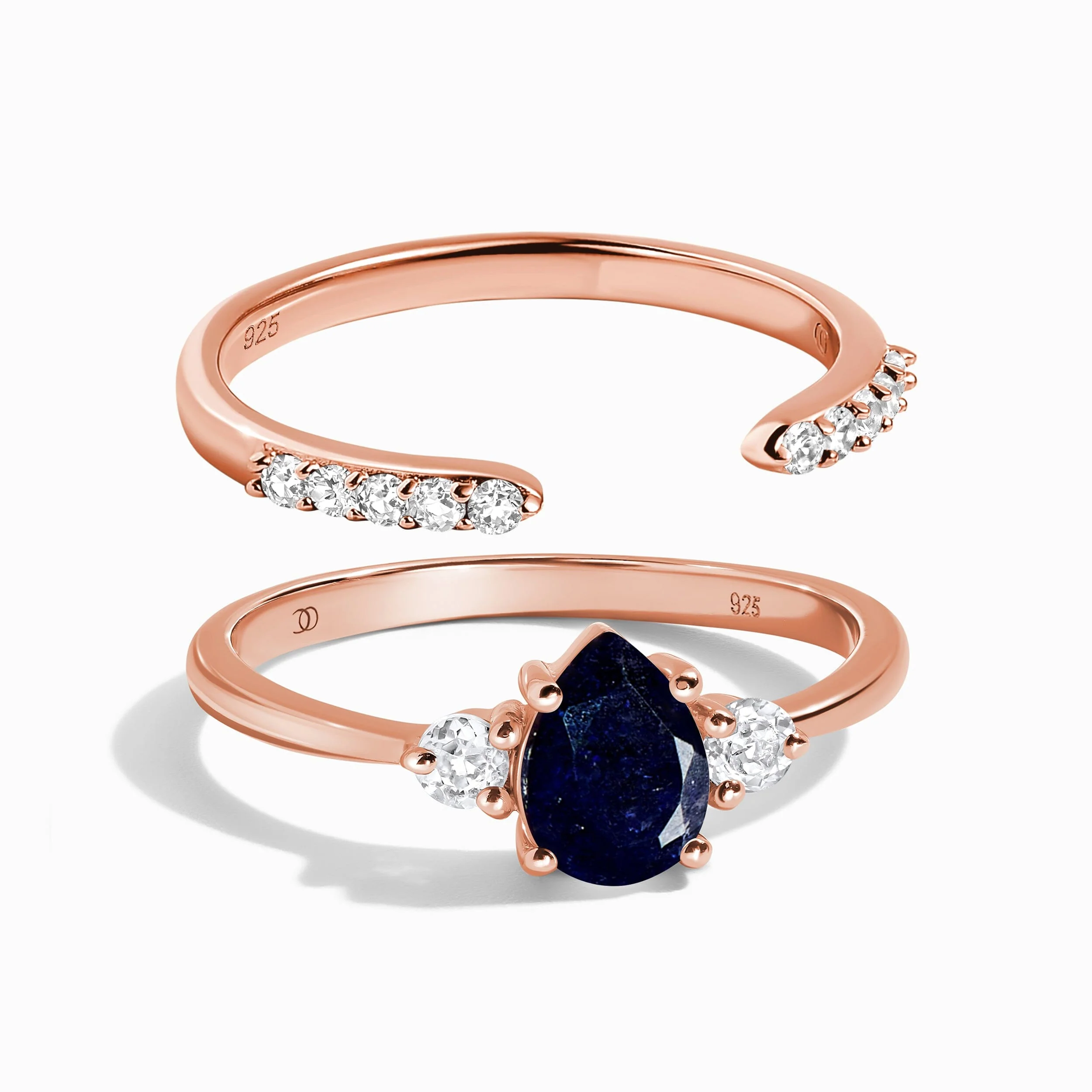 Blue Sapphire Lania Ring & Twinkling Band - Image 3