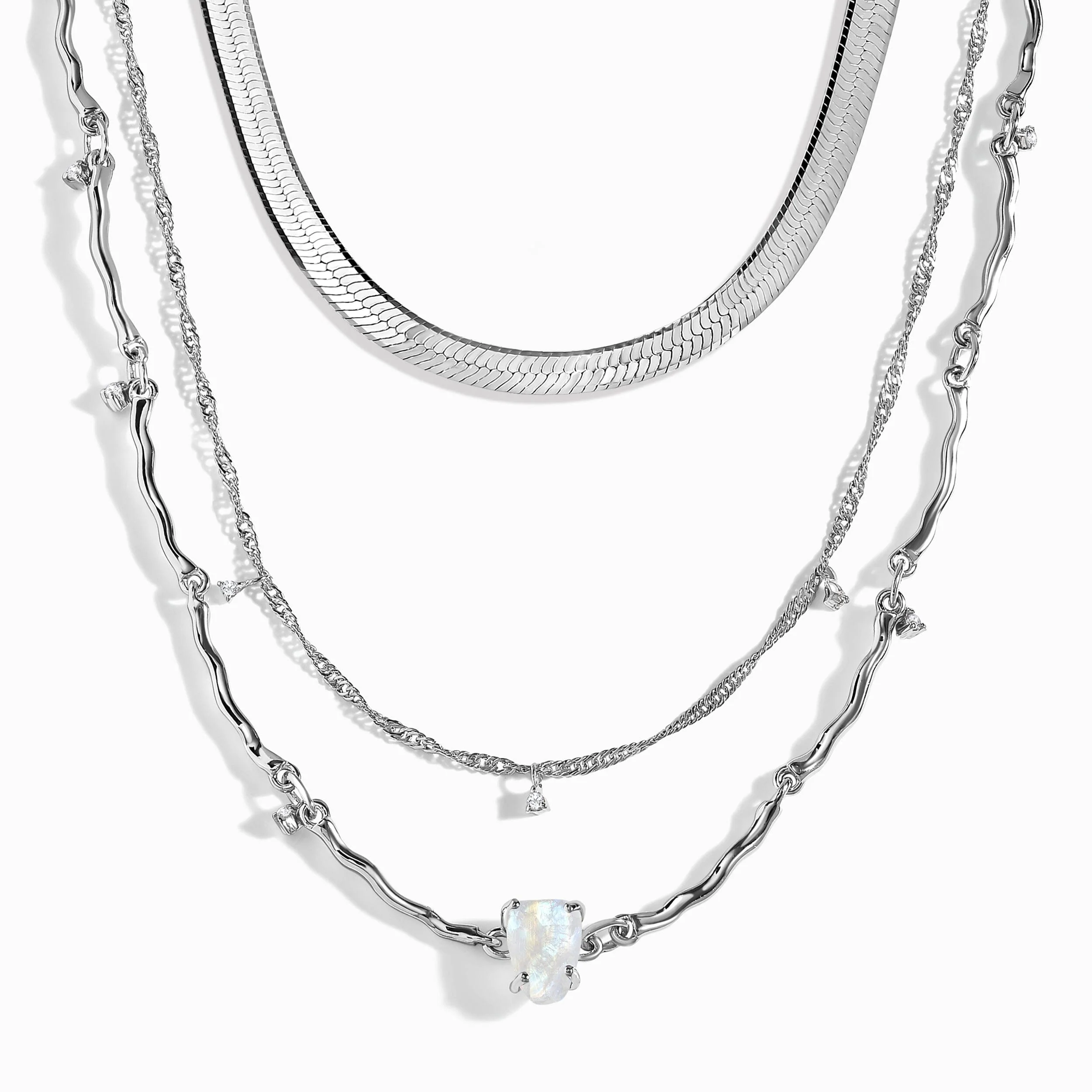Flowing Necklace & Herringbone Chain