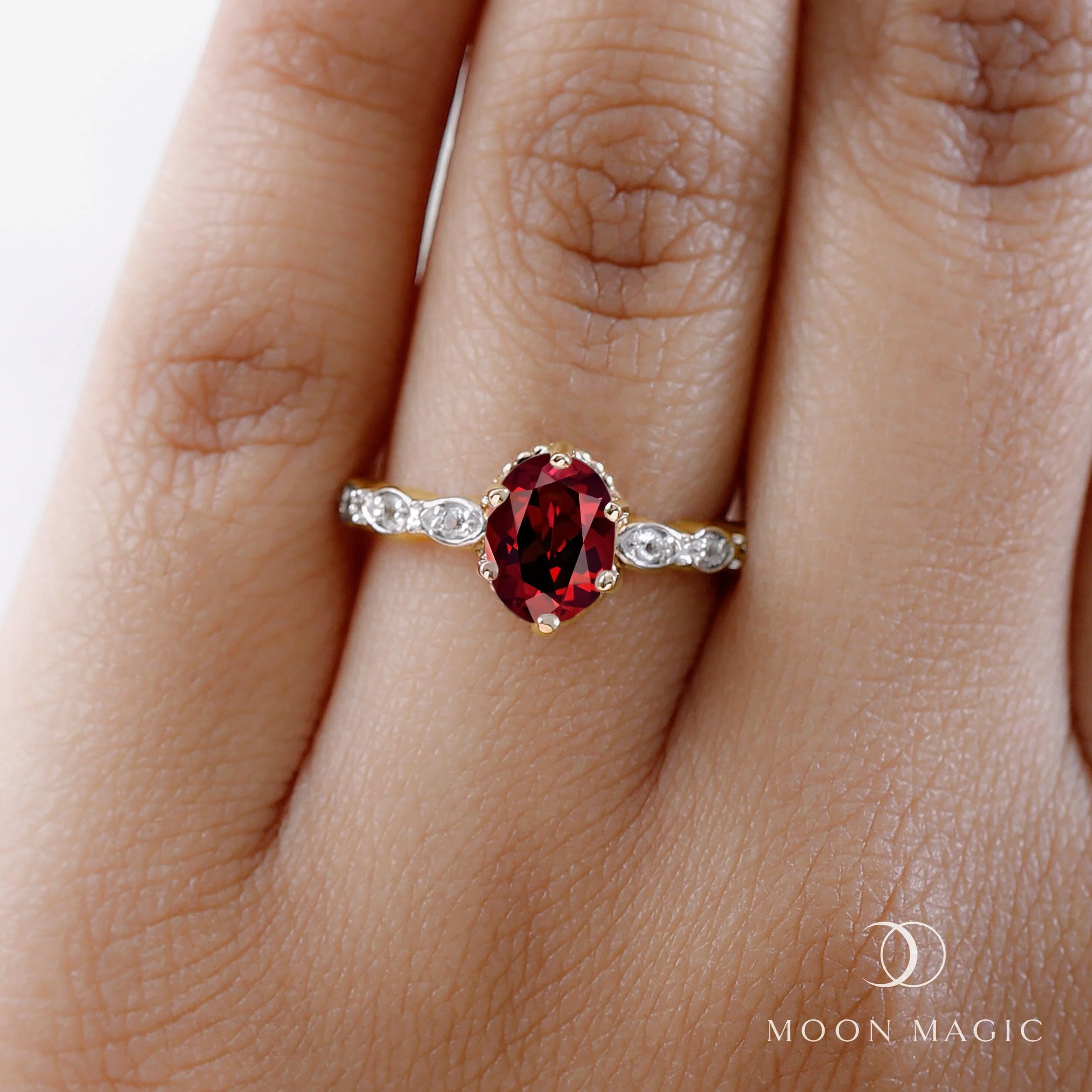 Garnet Lab Diamond Ring - Mirth - Image 6