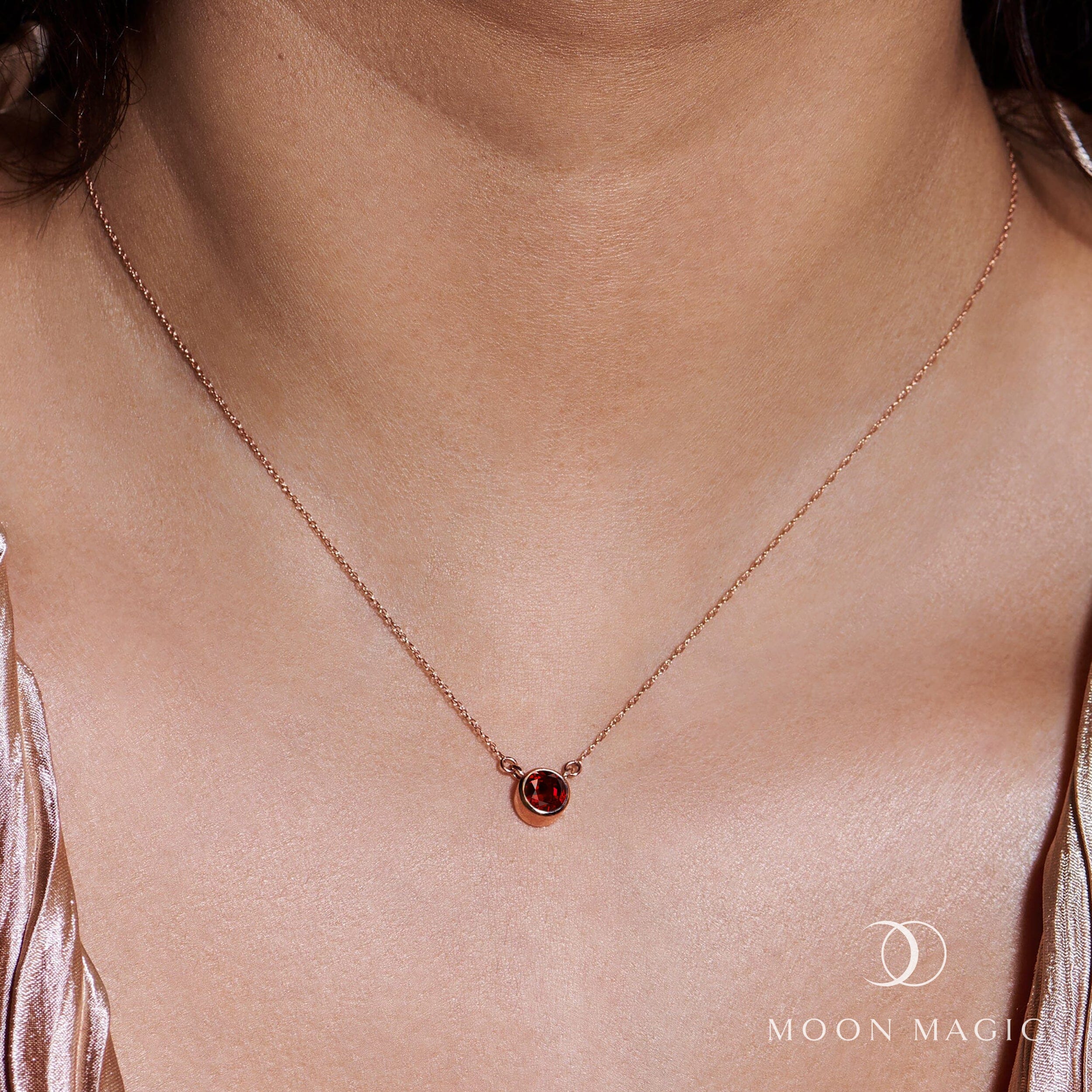 Garnet Necklace - Solitaire - Image 2