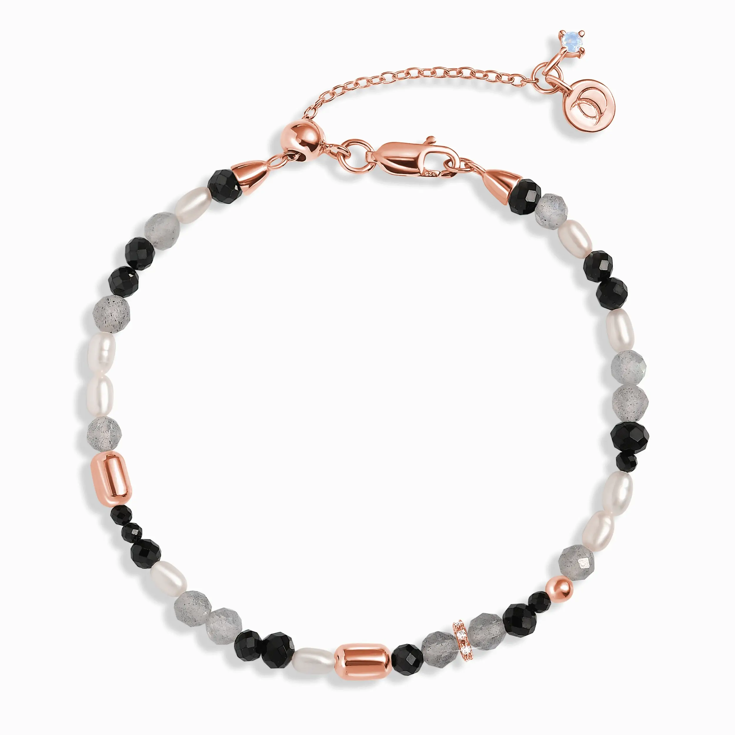 Labradorite Black Obsidian Beads Bracelet - Soft Armor - Image 3