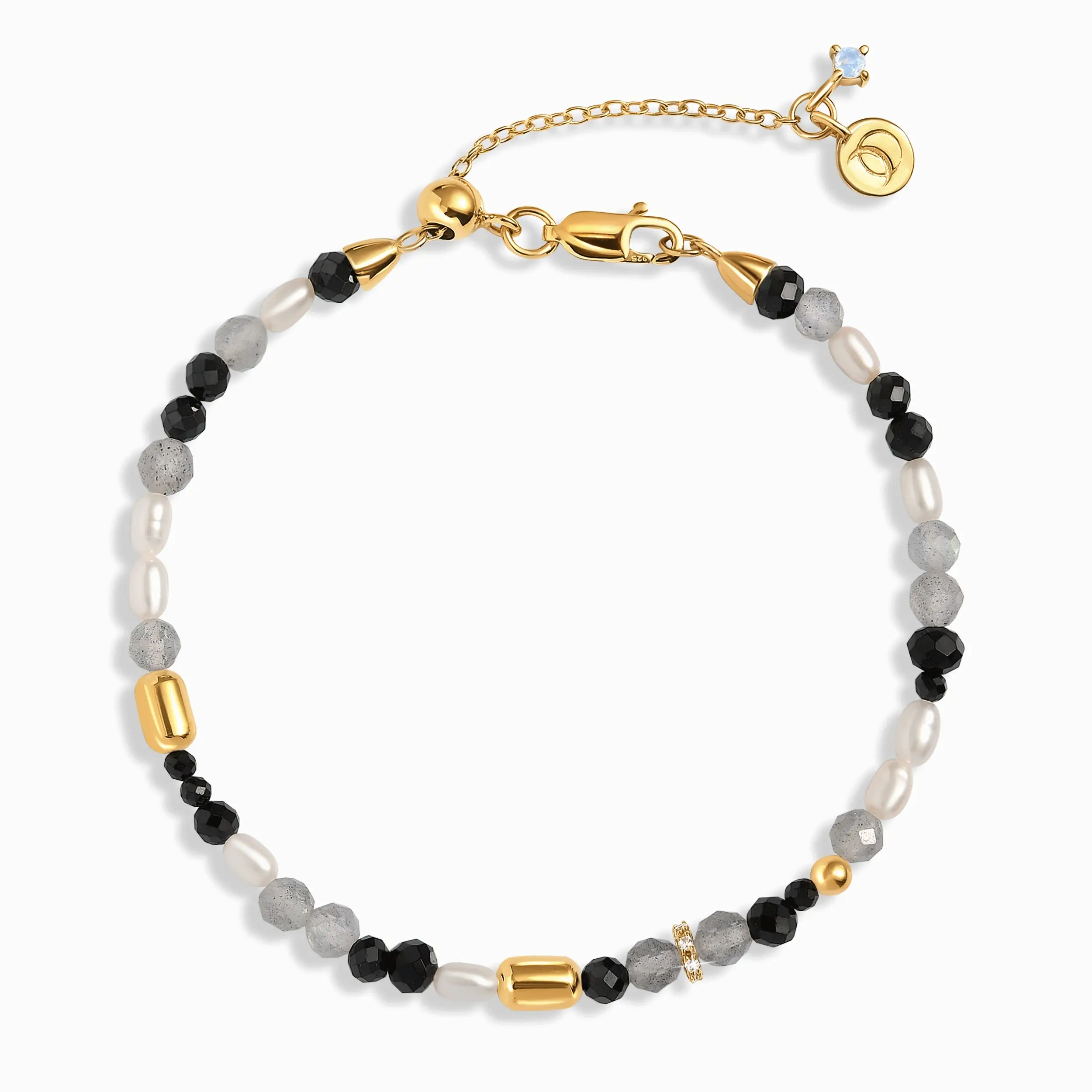 Labradorite Black Obsidian Beads Bracelet - Soft Armor - Image 5