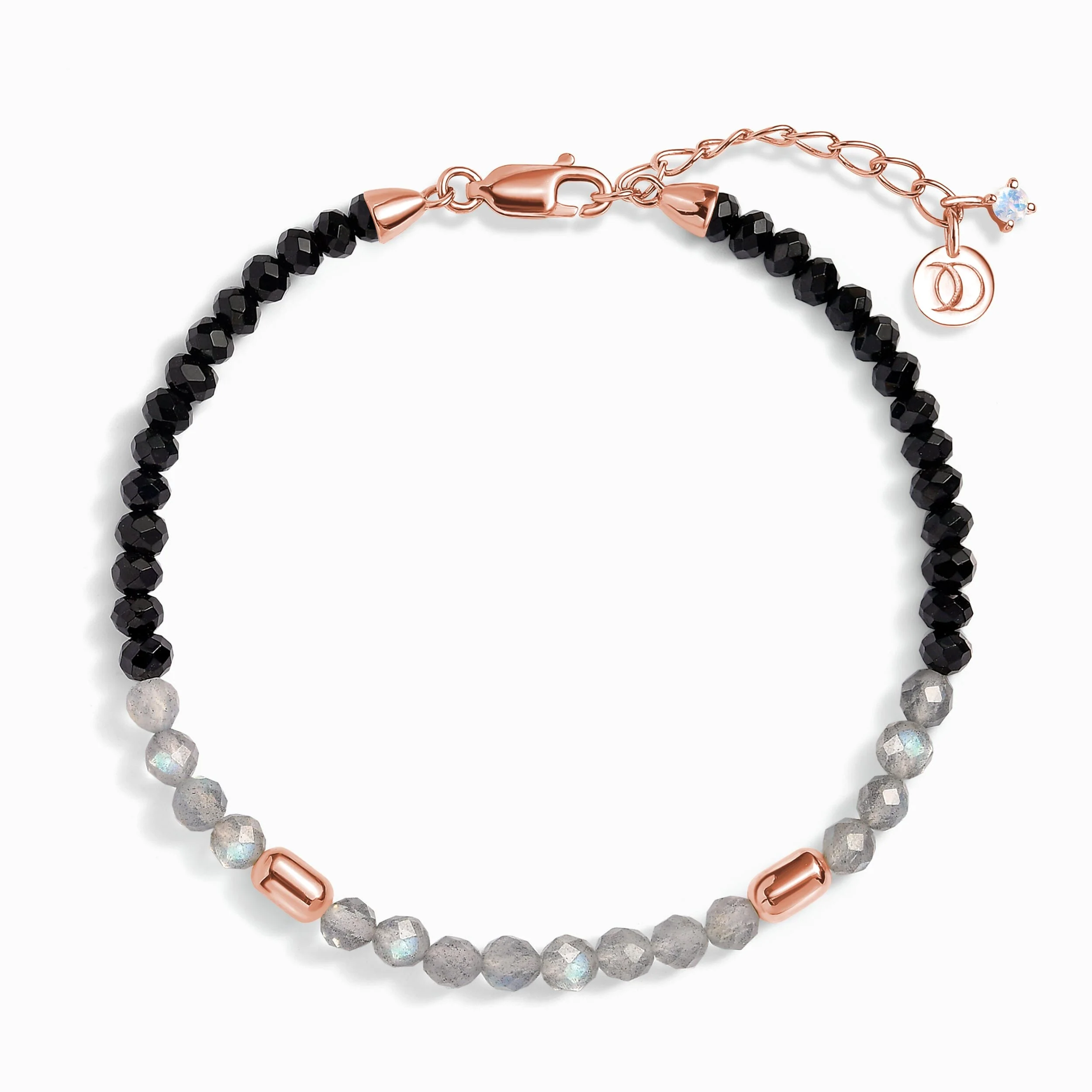 Labradorite Black Obsidian Beads Bracelet - Untamed - Image 3