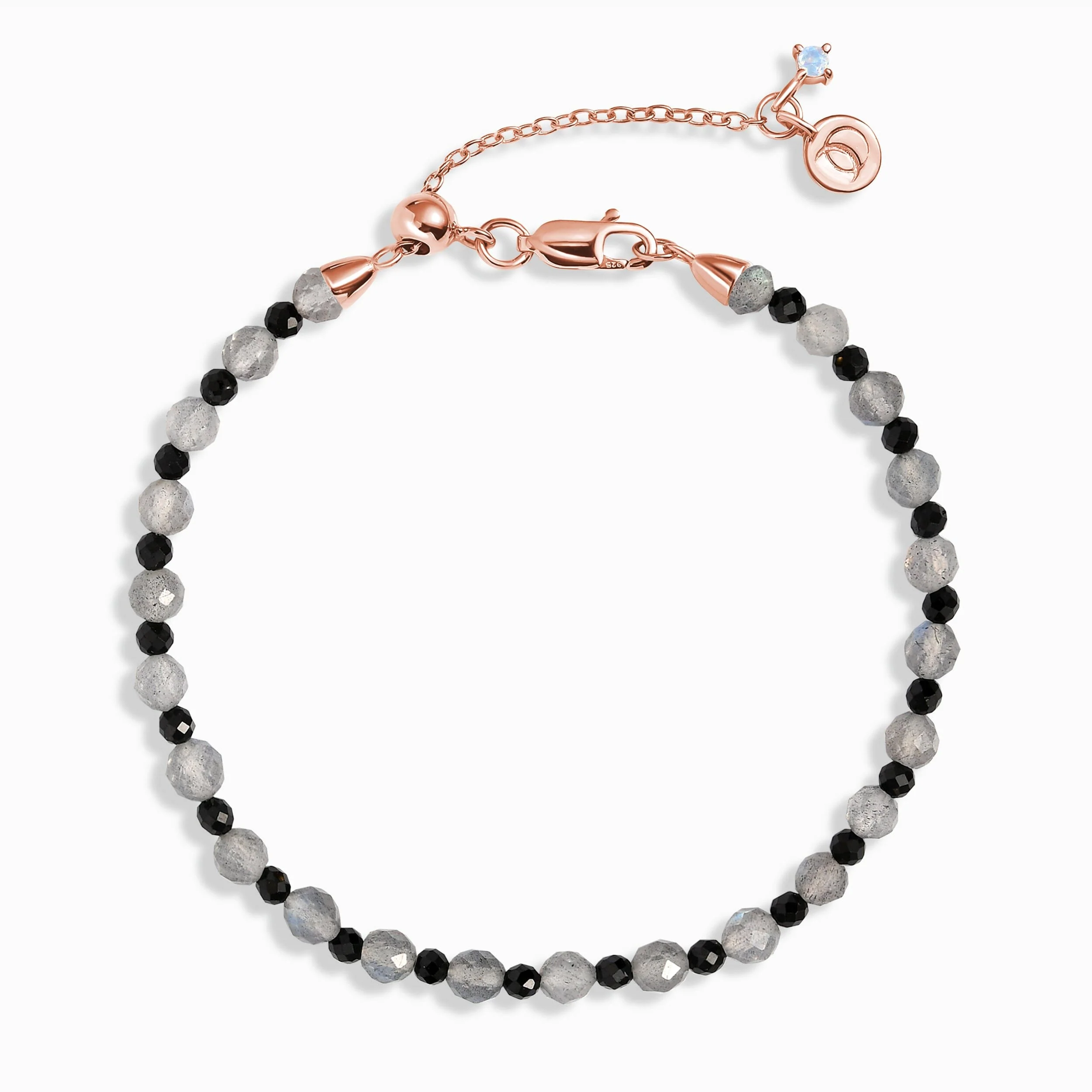 Labradorite Black Spinel Beads Bracelet - Power Shield - Image 3