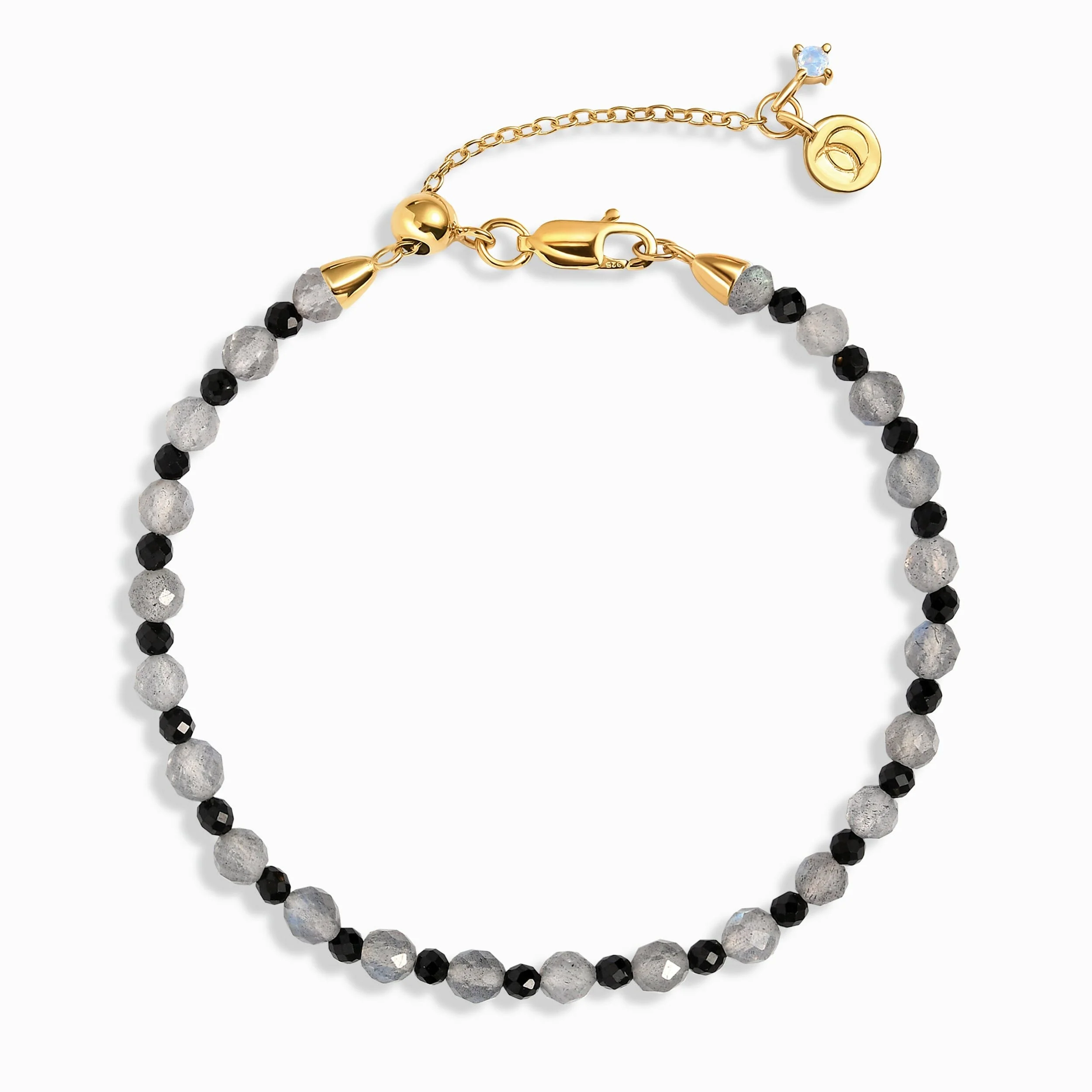 Labradorite Black Spinel Beads Bracelet - Power Shield - Image 5