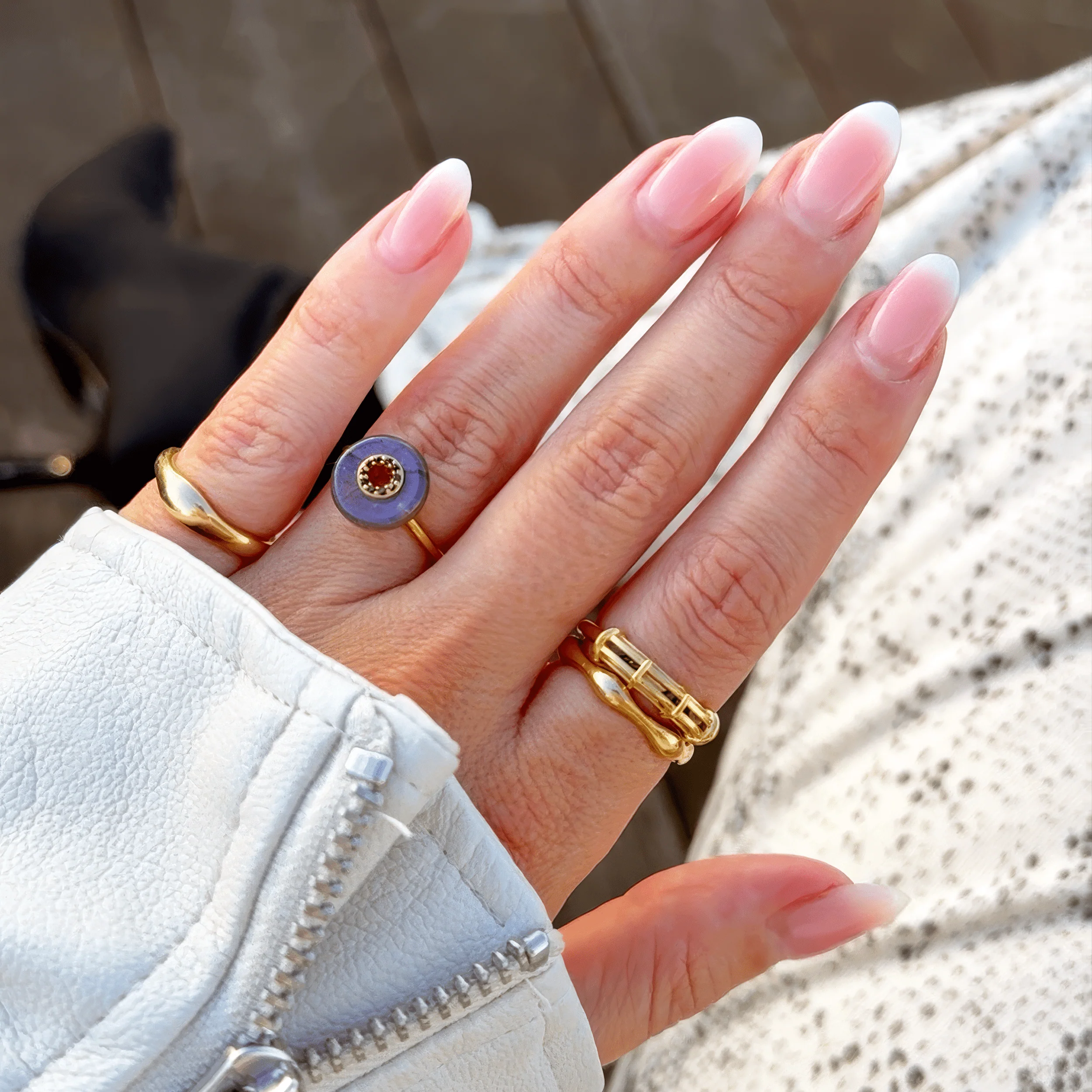 Labradorite Black Spinel Fidget Ring - Liora - Image 13