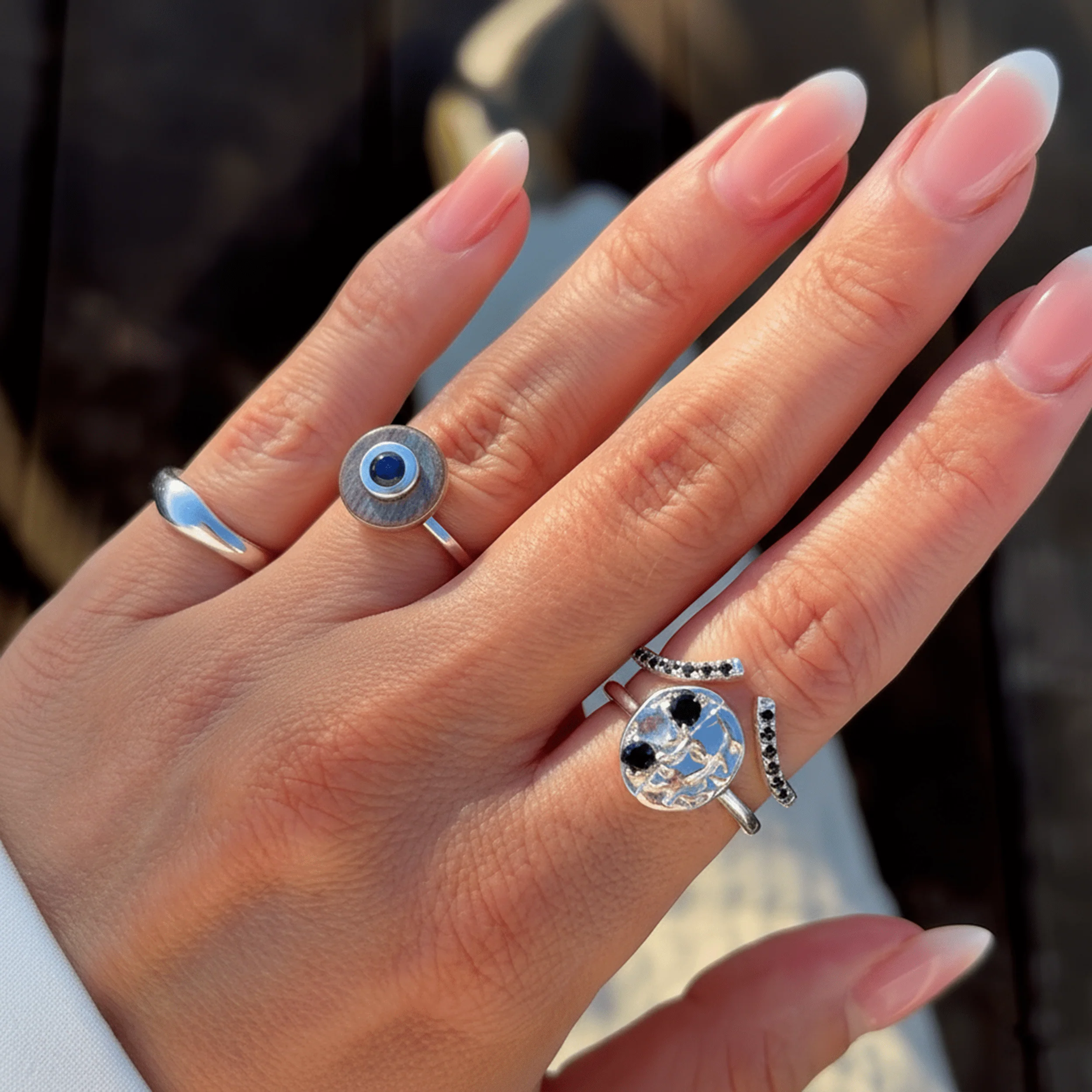 Labradorite Black Spinel Fidget Ring - Ora - Image 11