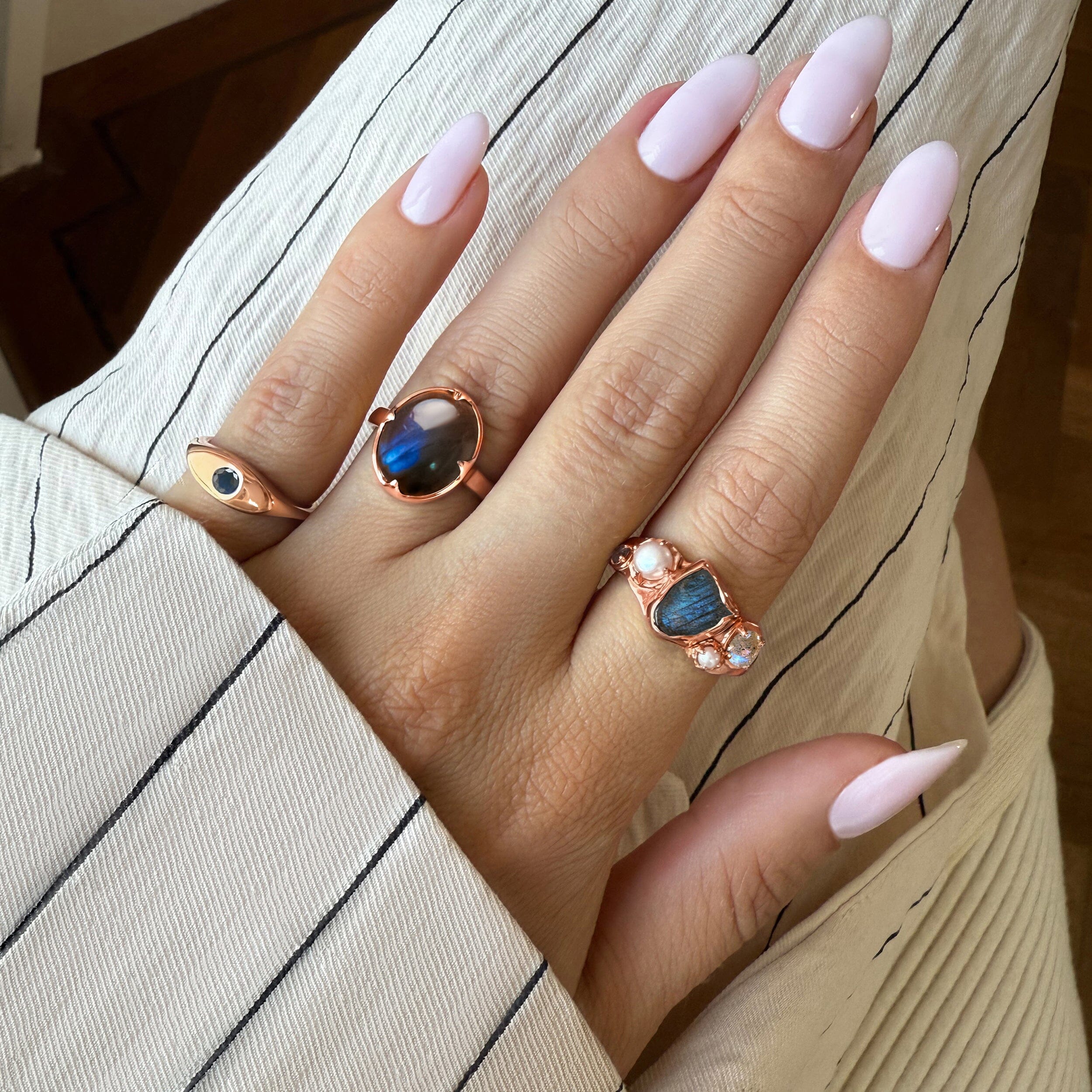 Labradorite Pearl Ring - Twilight Heirloom - Image 13