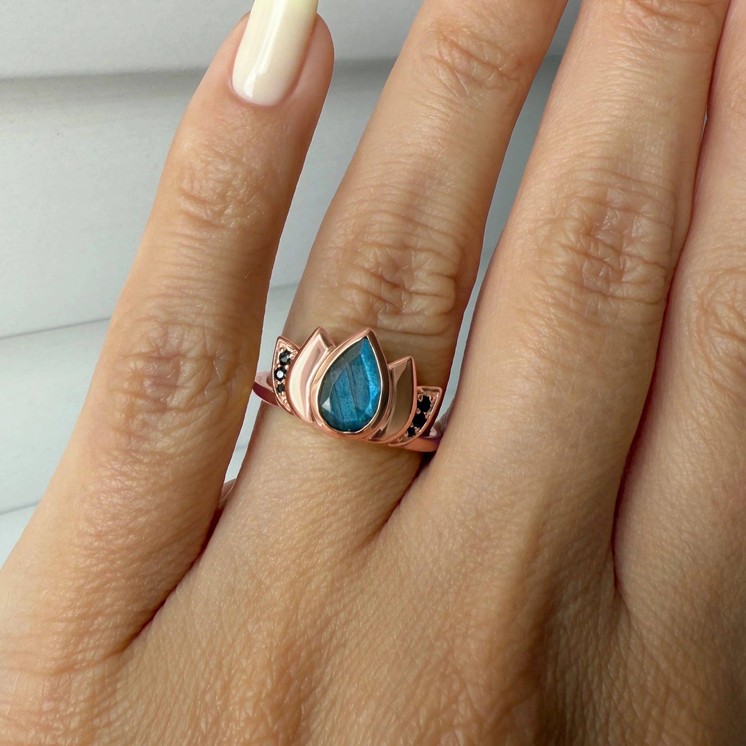 Labradorite Ring - Divine Lotus - Image 4