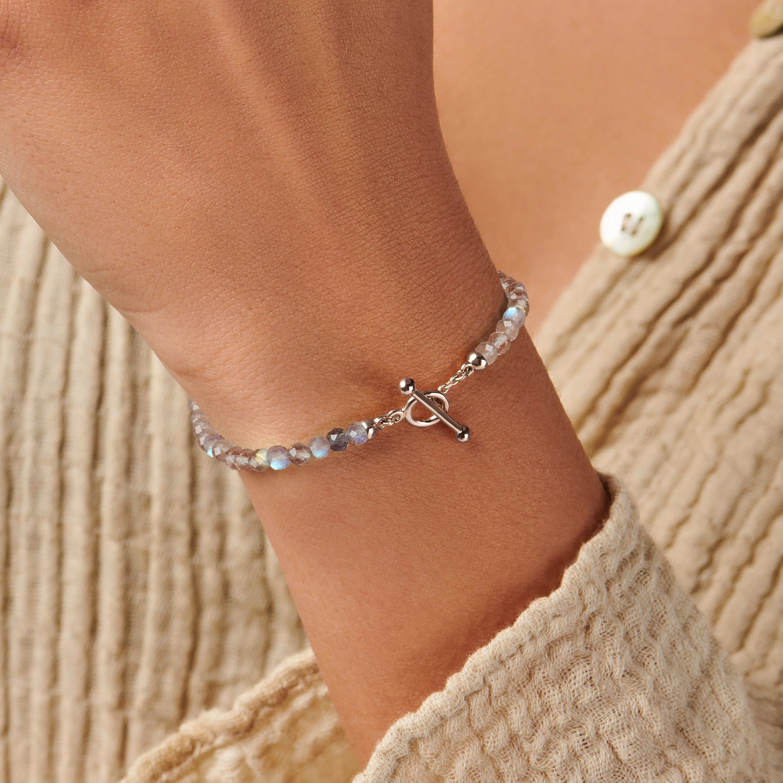 Labradorite T-Lock Beads Bracelet - Raise Your Vibrations - Image 2