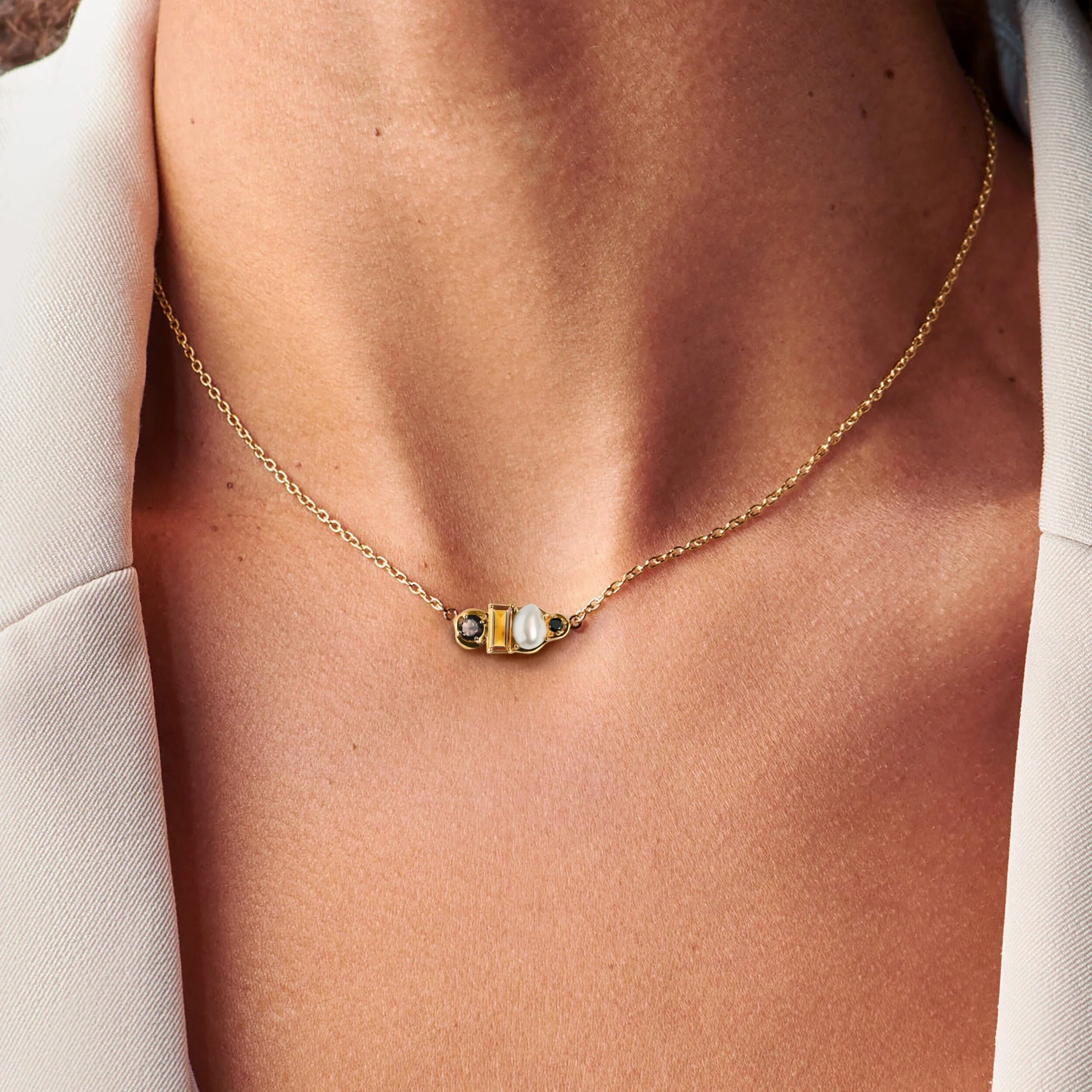 Madeira Citrine Pearl Necklace - Treasure - Image 8
