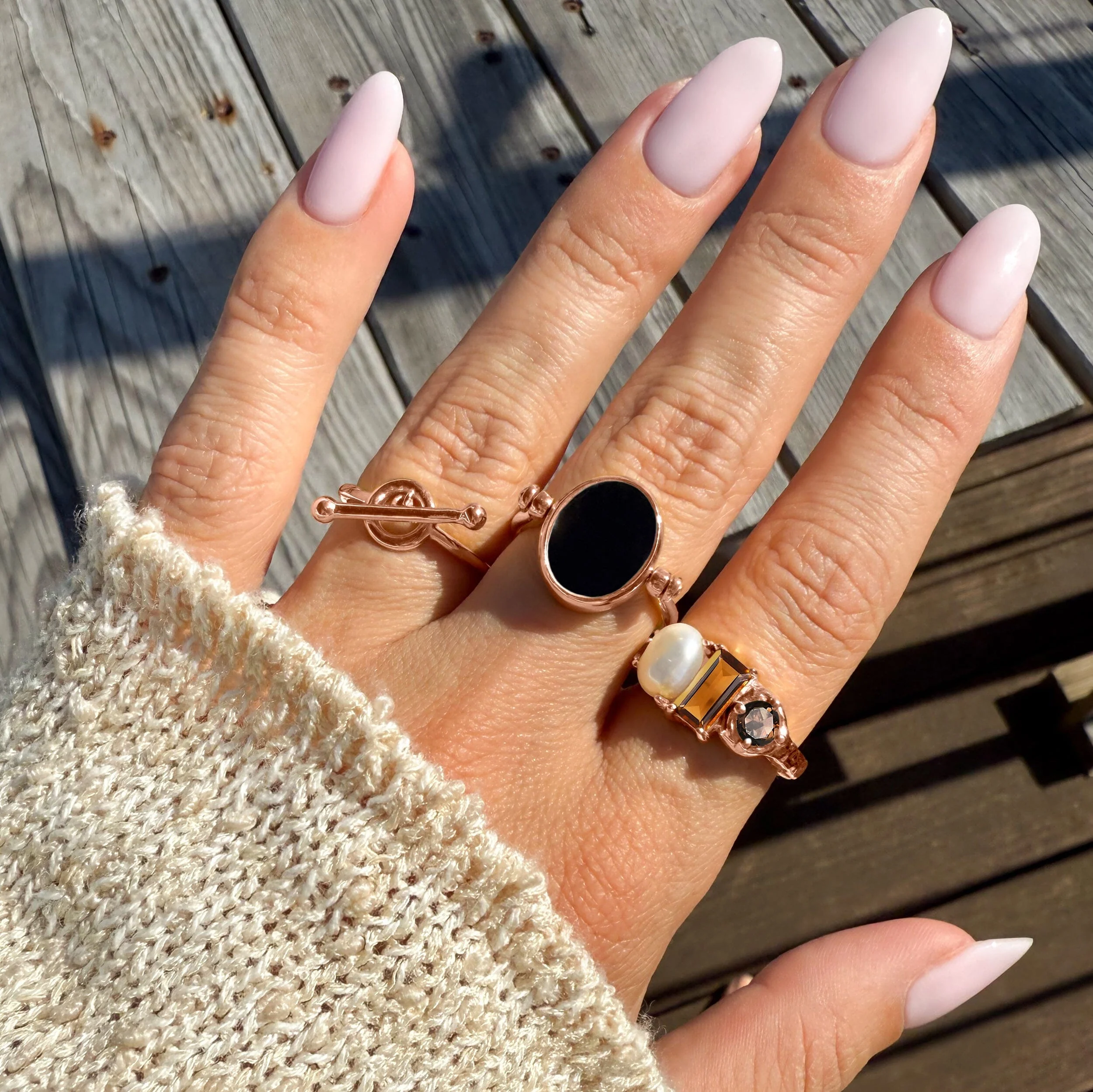 Madeira Citrine Pearl Ring - Treasure - Image 11