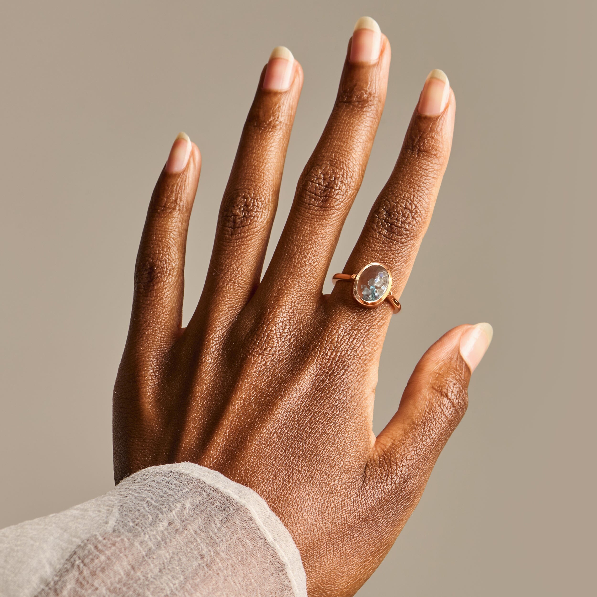 Moonstone Aquamarine Ring - Halo of Calm - Image 12
