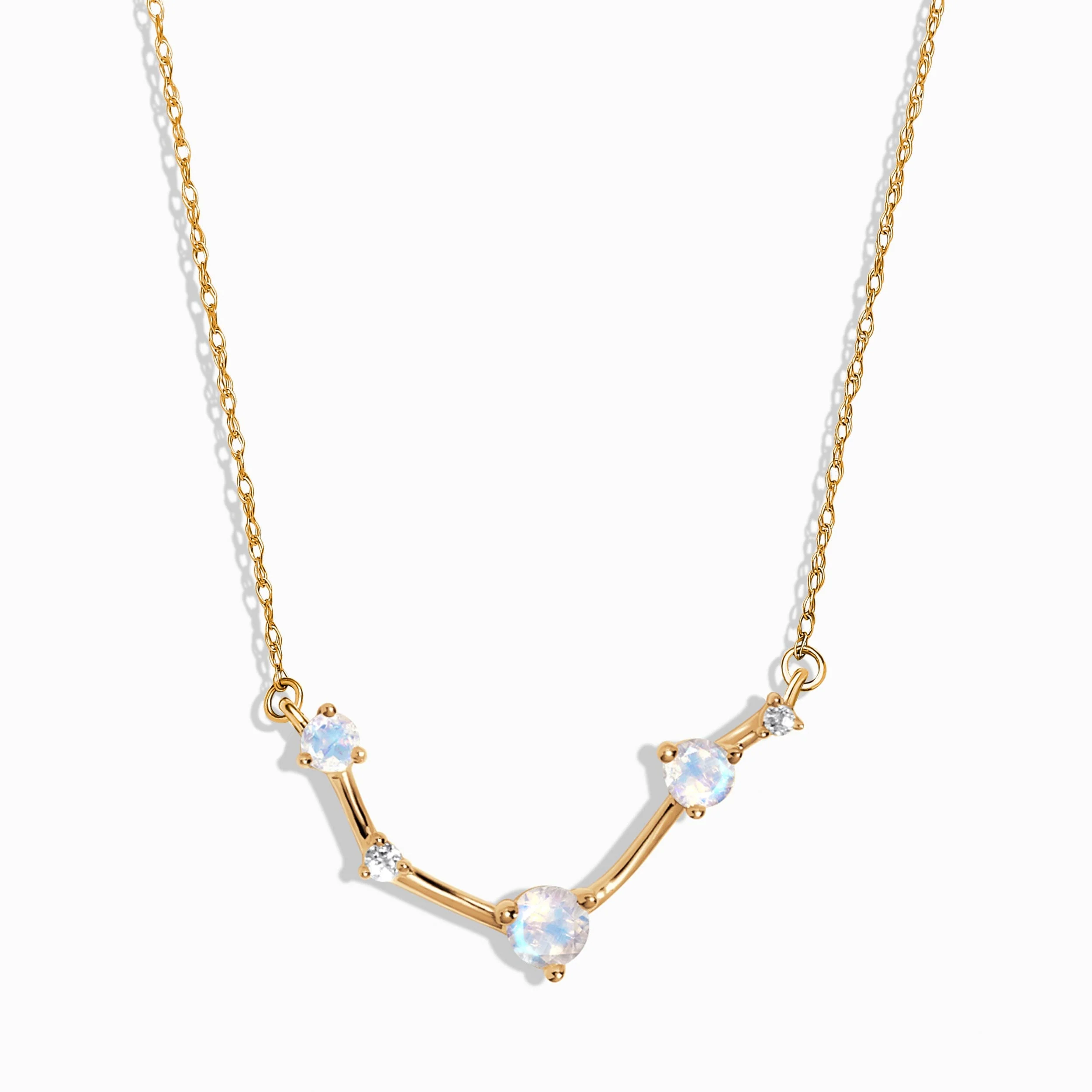 Moonstone Diamond Necklace - Aries Zodiac Constellation - Image 5