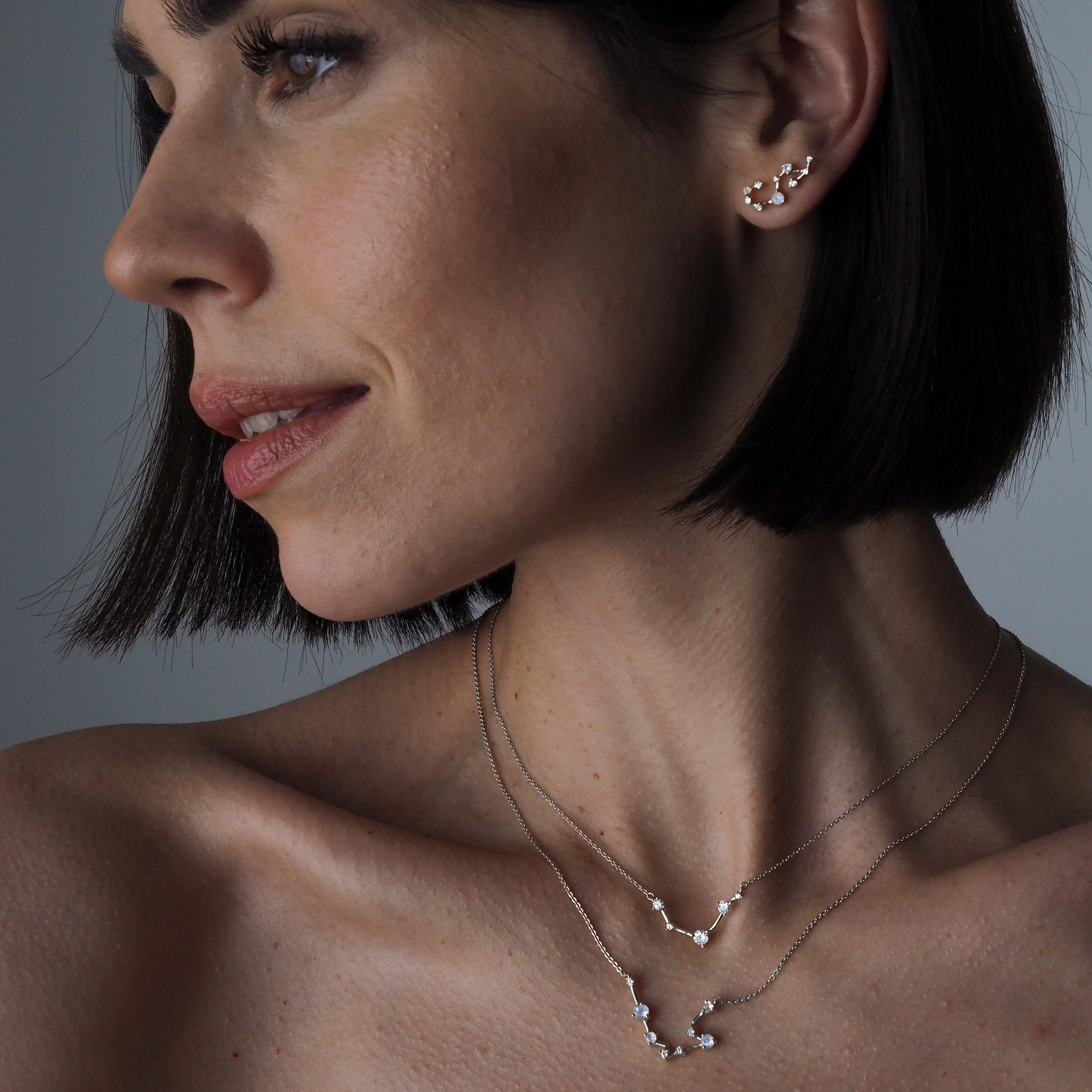 Moonstone Diamond Necklace - Aries Zodiac Constellation - Image 9