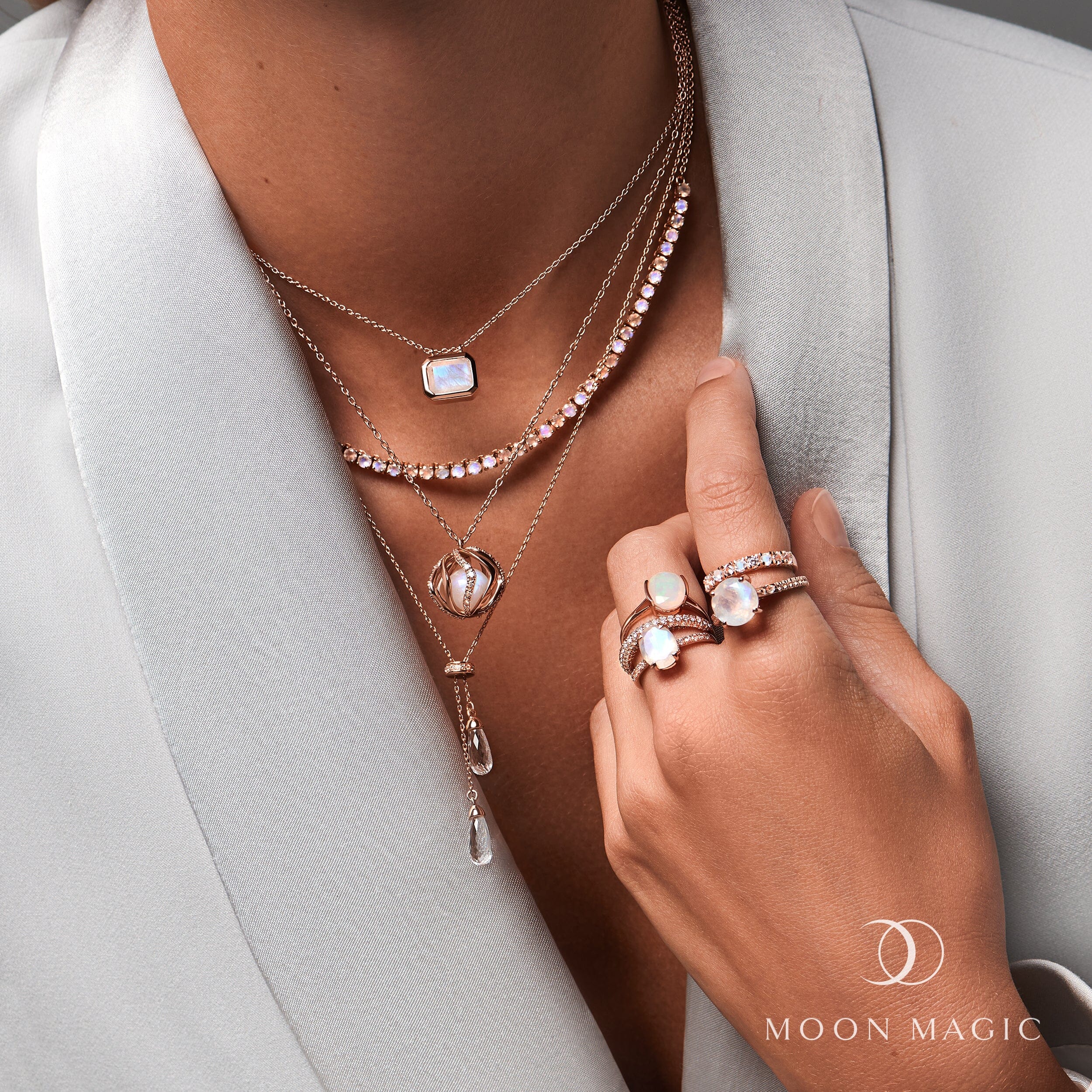 Moonstone Diamond Ring - Harlow - Image 14
