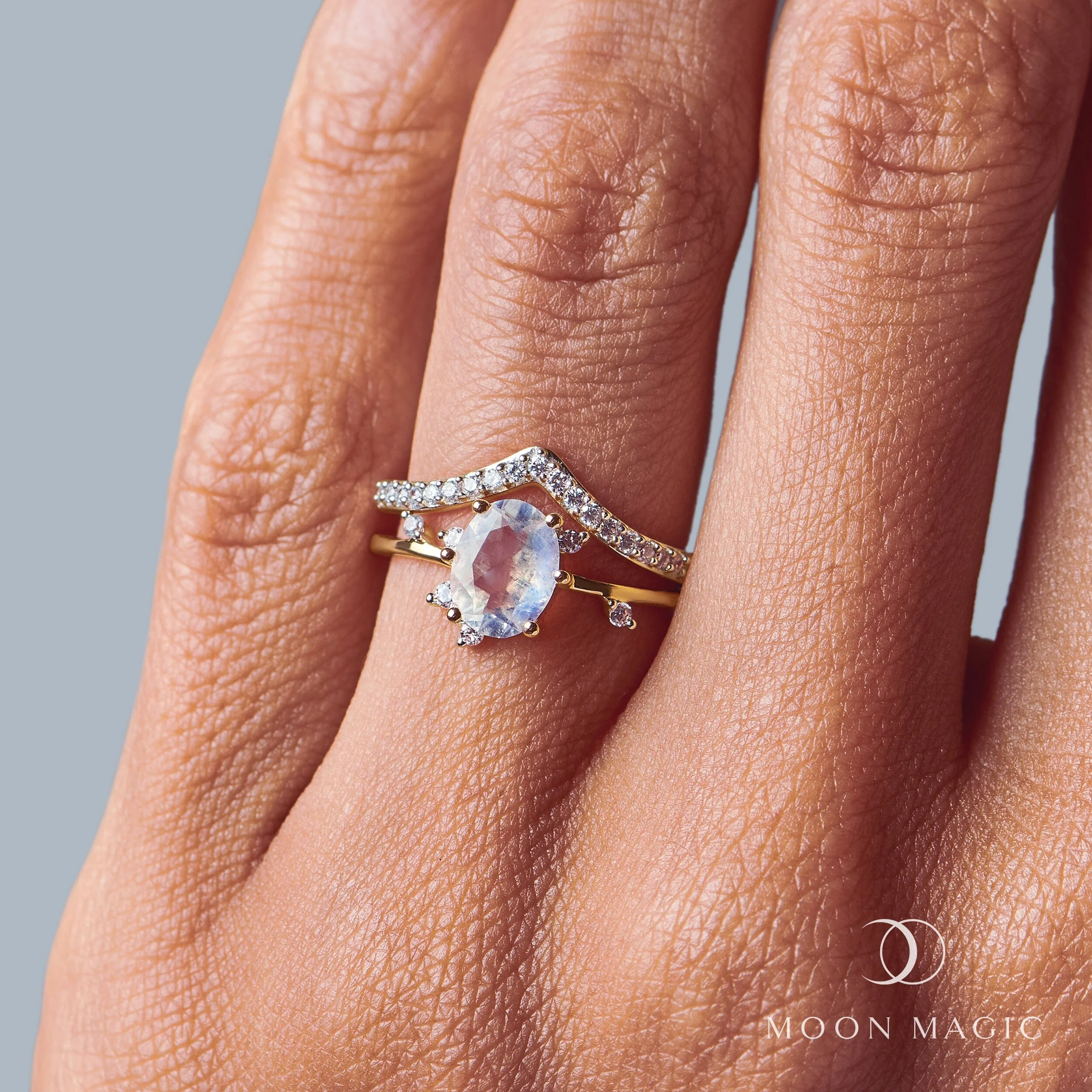 Moonstone Lab Diamond Ring - Muse - Image 15