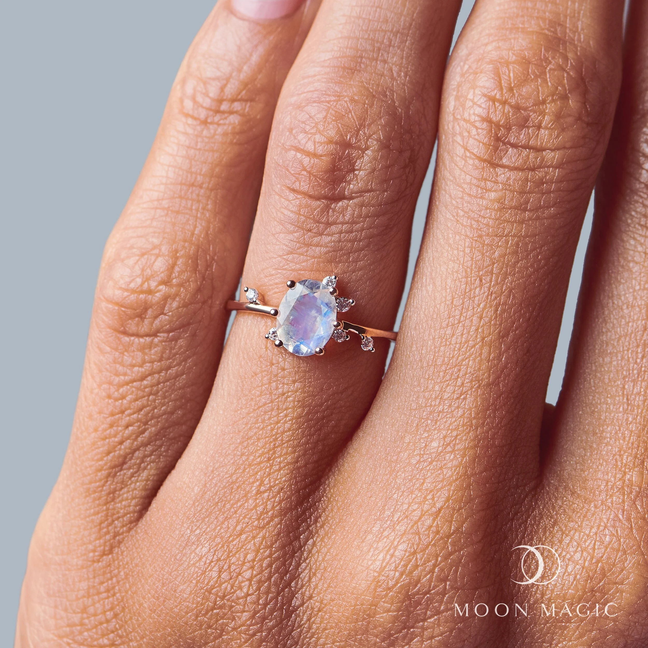 Moonstone Lab Diamond Ring - Muse - Image 2