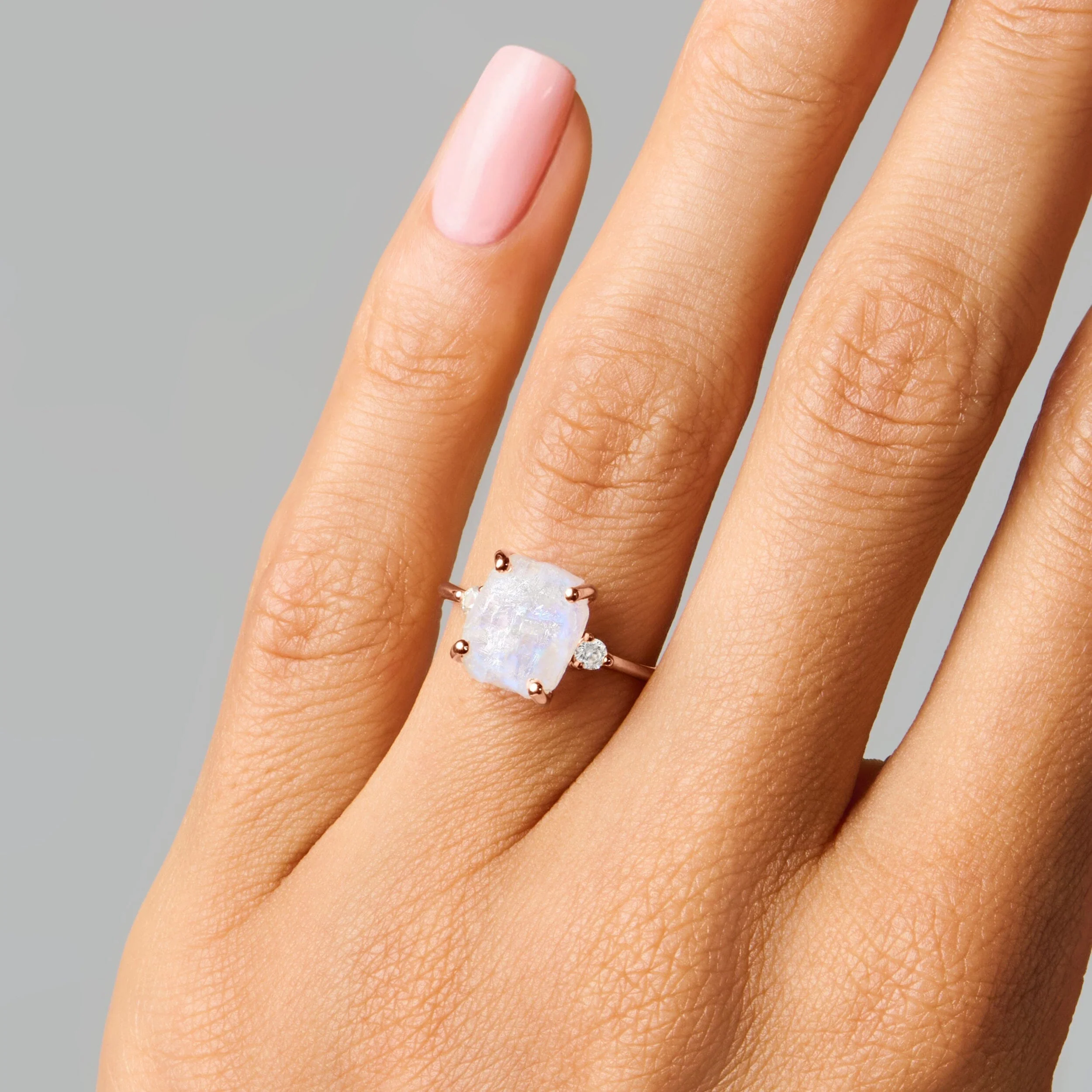 Moonstone Diamond Ring - Raw Allure - Image 2
