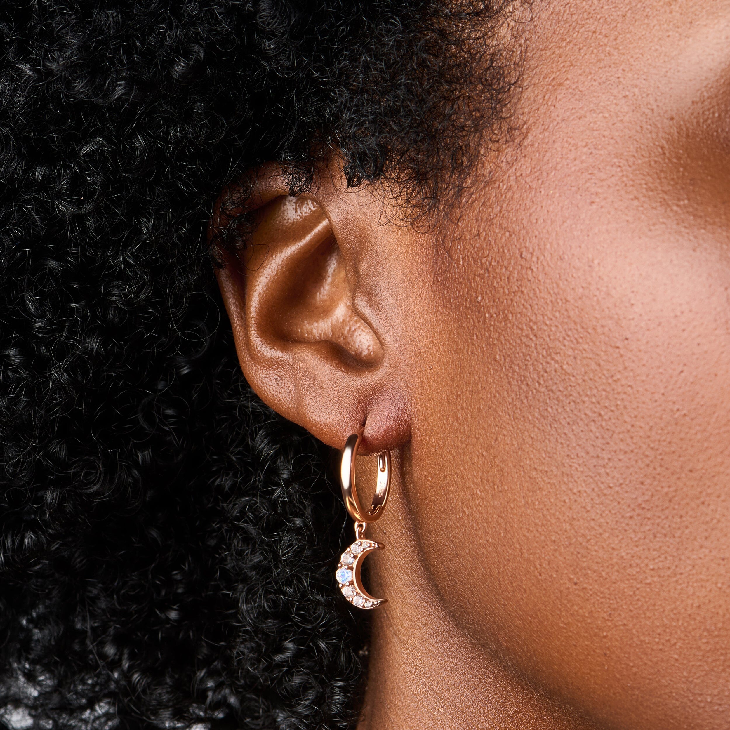 Moonstone Earrings - Celestial Being Hoops - Image 6