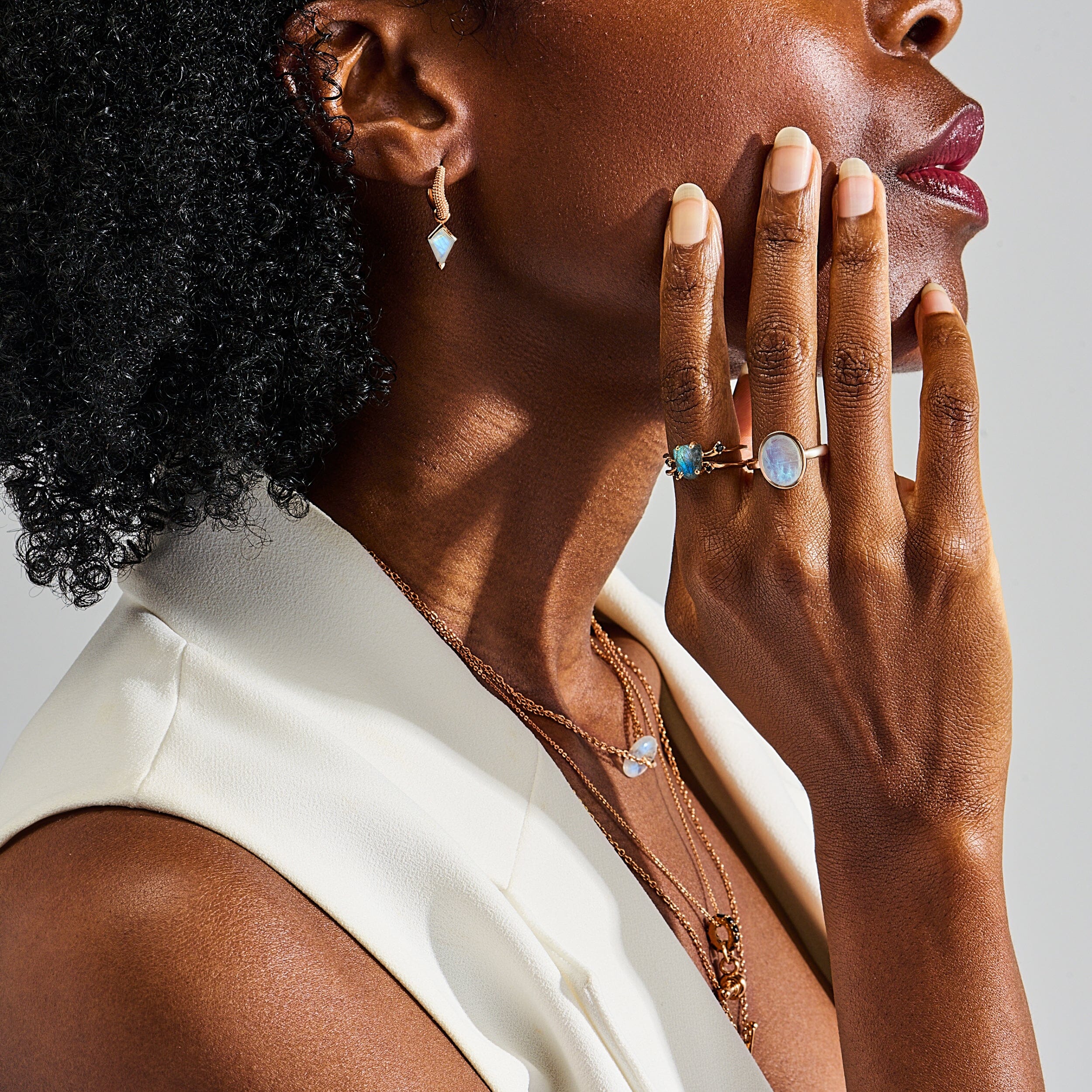 Moonstone Earrings - Heroine Hoops - Image 6